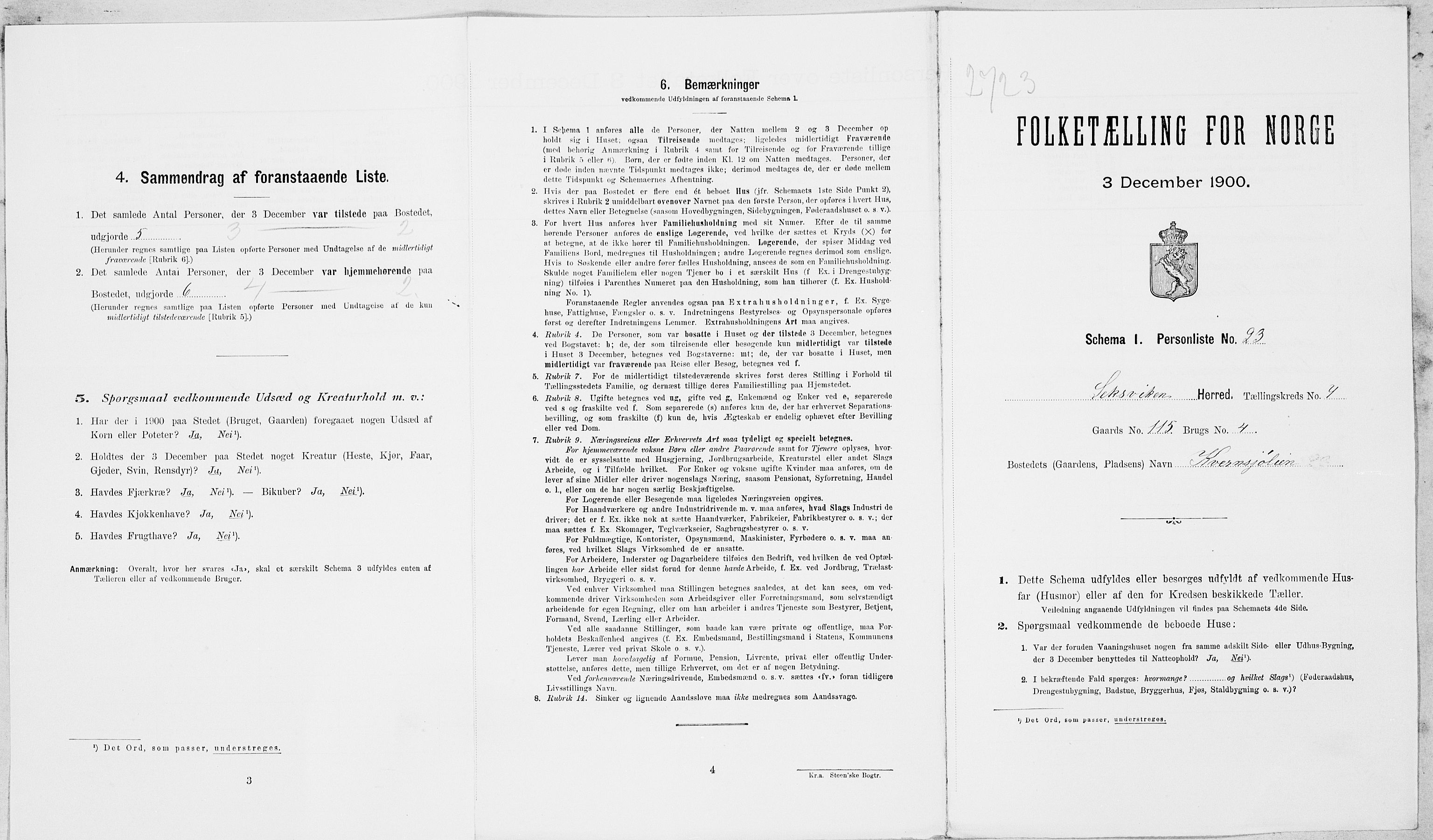 SAT, Folketelling 1900 for 1718 Leksvik herred, 1900, s. 875