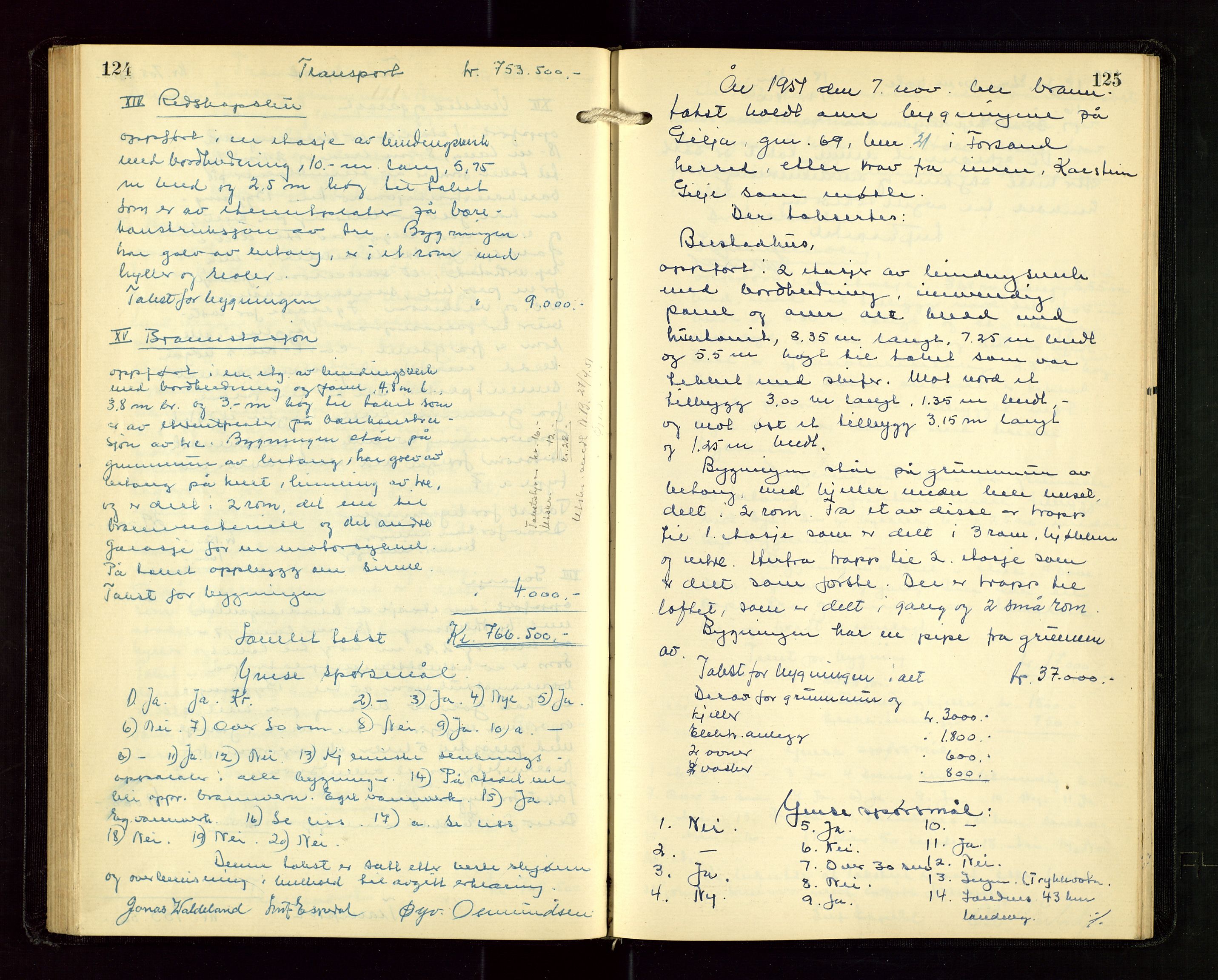 Høle og Forsand lensmannskontor, AV/SAST-A-100127/Goa/L0003: "Brandtakstprotokoll", 1936-1953, s. 124-125