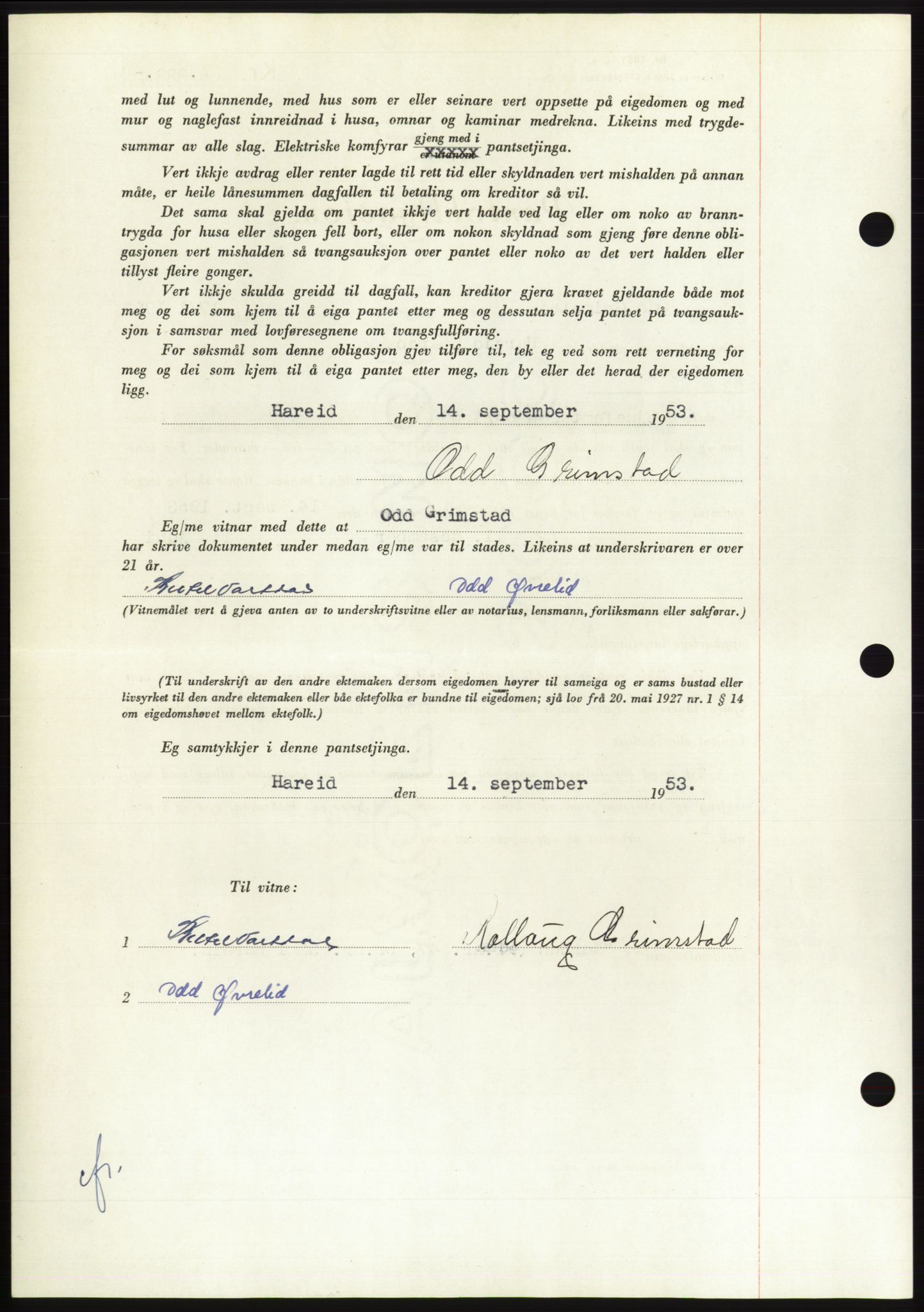 Søre Sunnmøre sorenskriveri, AV/SAT-A-4122/1/2/2C/L0124: Pantebok nr. 12B, 1953-1954, Dagboknr: 2522/1953