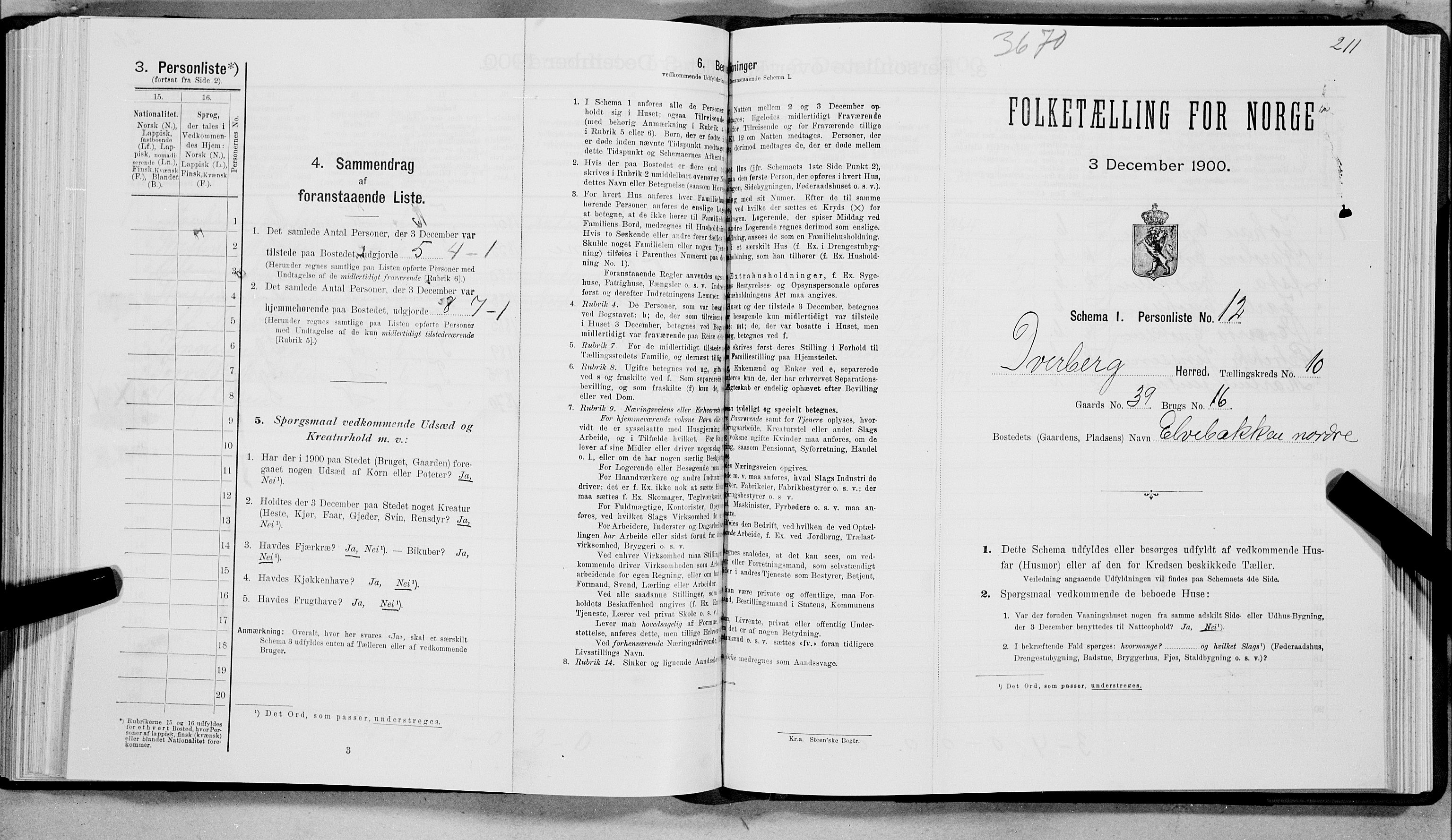SAT, Folketelling 1900 for 1872 Dverberg herred, 1900, s. 885