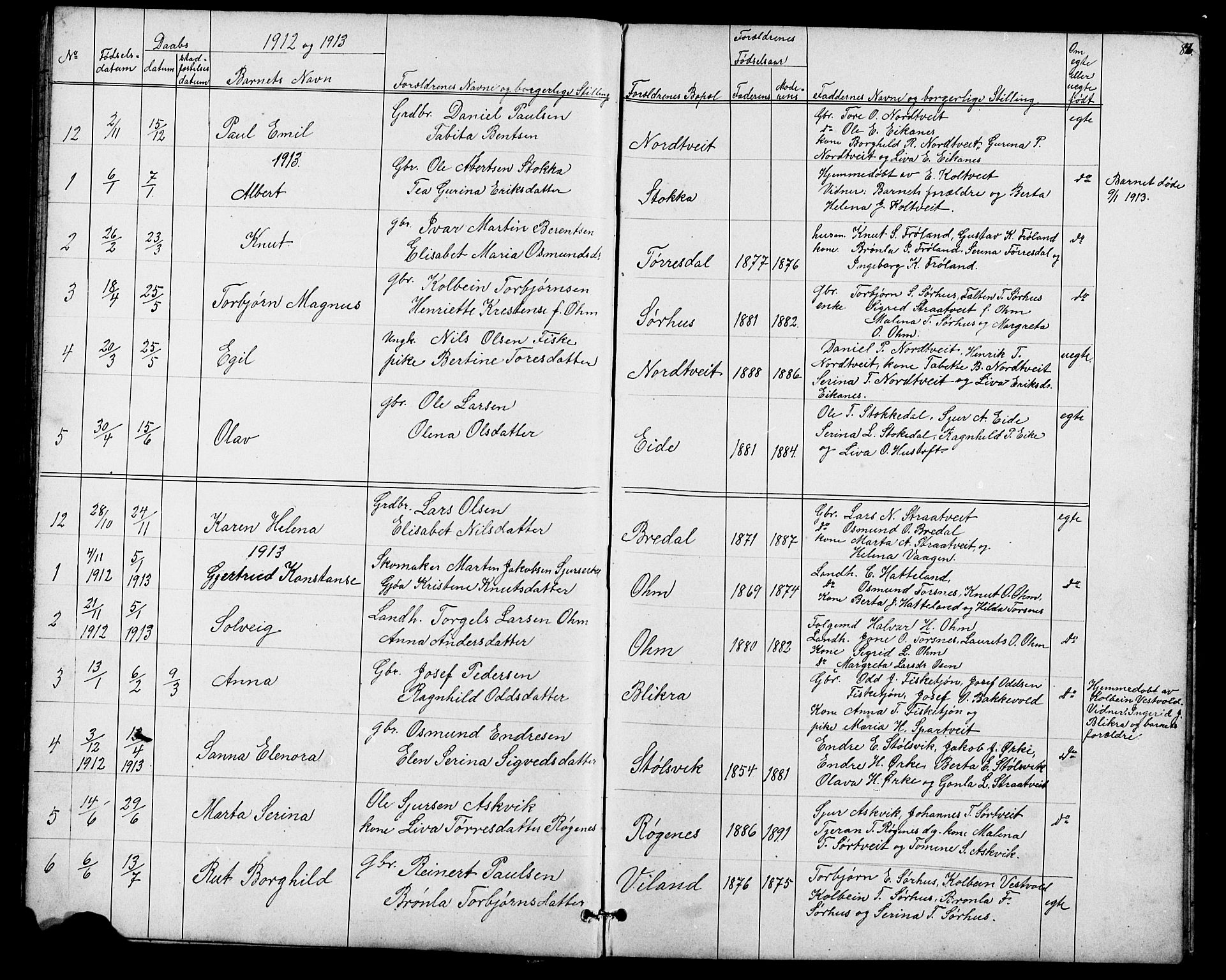 Skjold sokneprestkontor, AV/SAST-A-101847/H/Ha/Hab/L0006: Klokkerbok nr. B 6, 1881-1913, s. 82