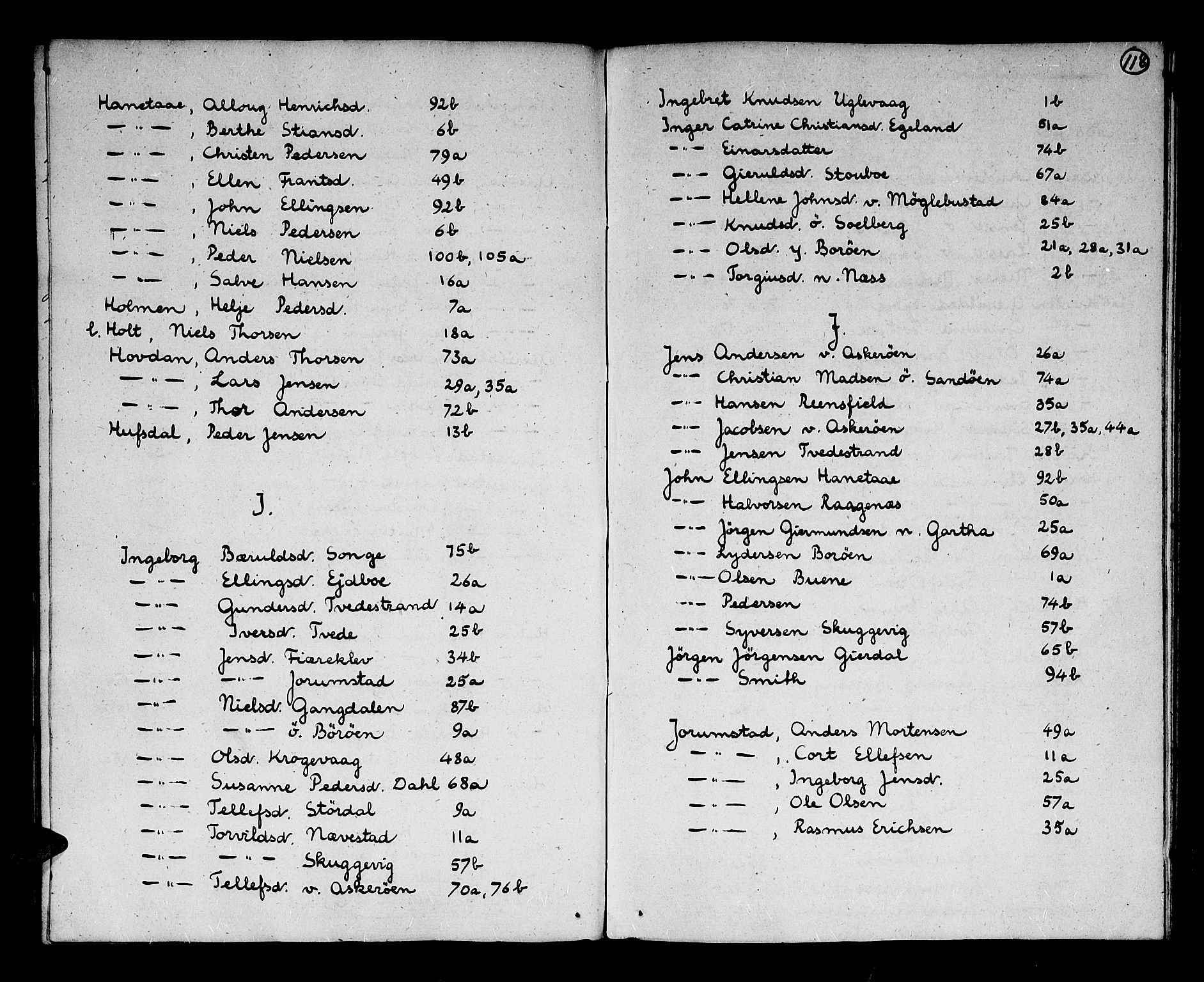 Nedenes sorenskriveri før 1824, AV/SAK-1221-0007/H/Hc/L0049: Skifteprotokoll med register nr 34, 1804-1824, s. 118
