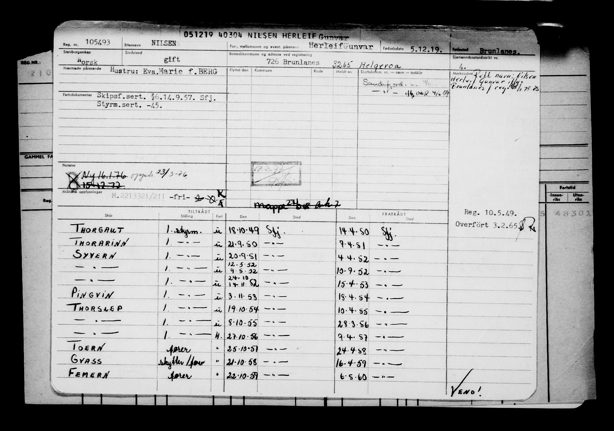 Direktoratet for sjømenn, AV/RA-S-3545/G/Gb/L0174: Hovedkort, 1919, s. 353