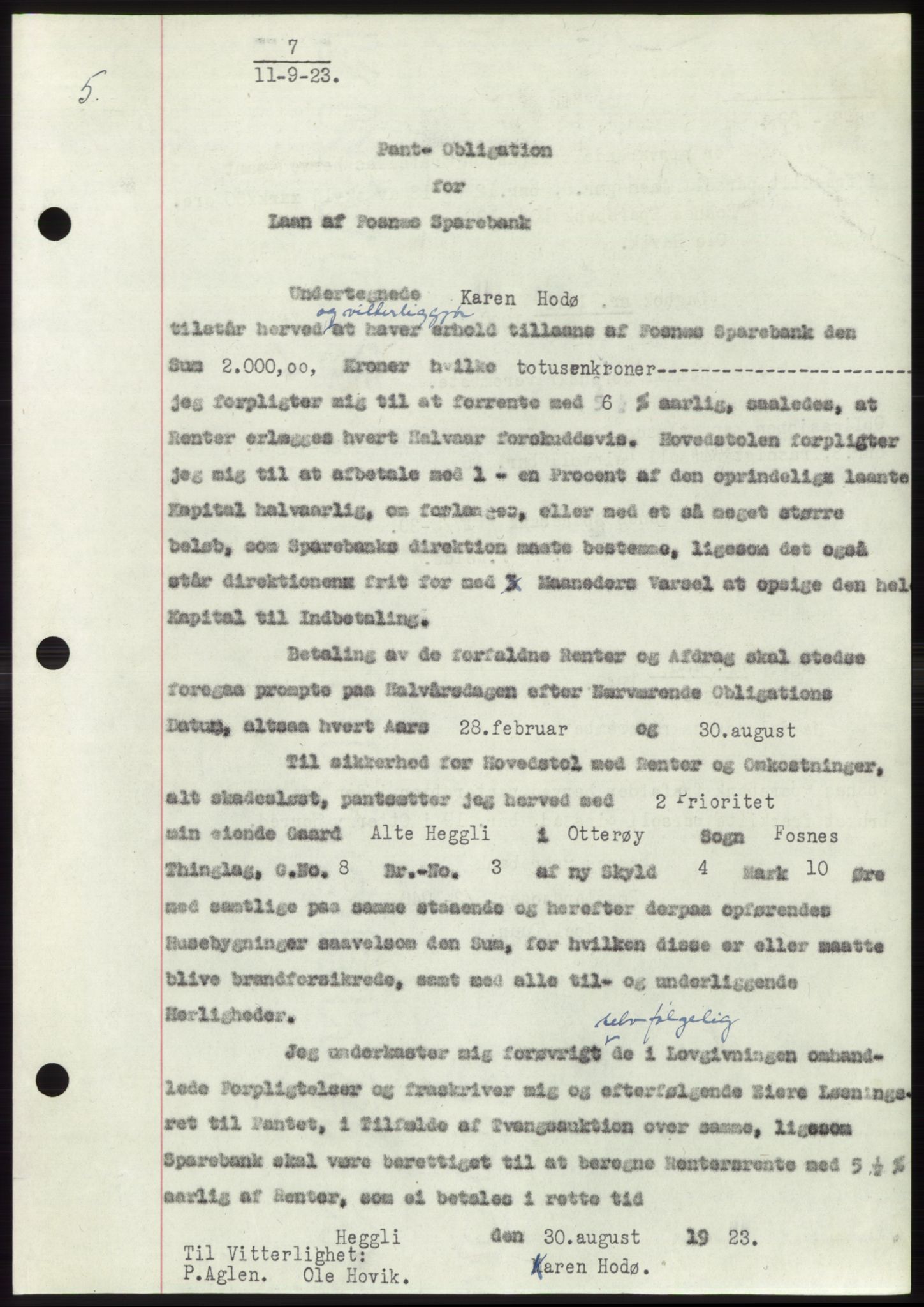 Namdal sorenskriveri, SAT/A-4133/1/2/2C: Pantebok nr. -, 1922-1925, Tingl.dato: 11.09.1923