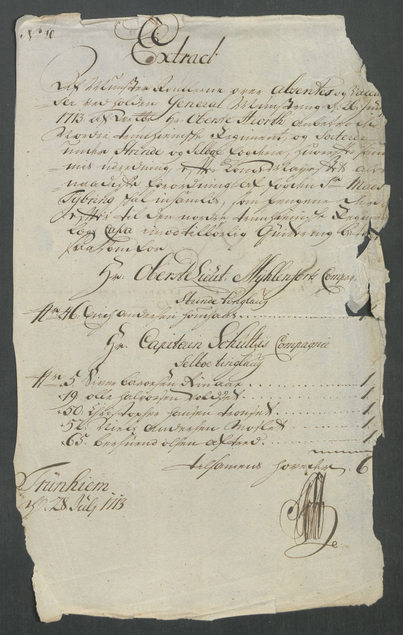 Rentekammeret inntil 1814, Reviderte regnskaper, Fogderegnskap, AV/RA-EA-4092/R61/L4113: Fogderegnskap Strinda og Selbu, 1712-1713, s. 402