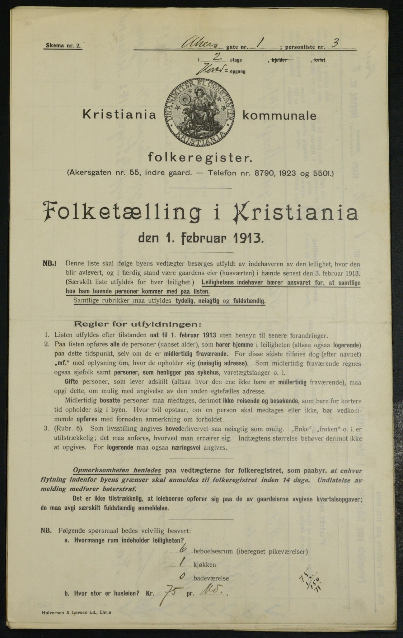 OBA, Kommunal folketelling 1.2.1913 for Kristiania, 1913, s. 317