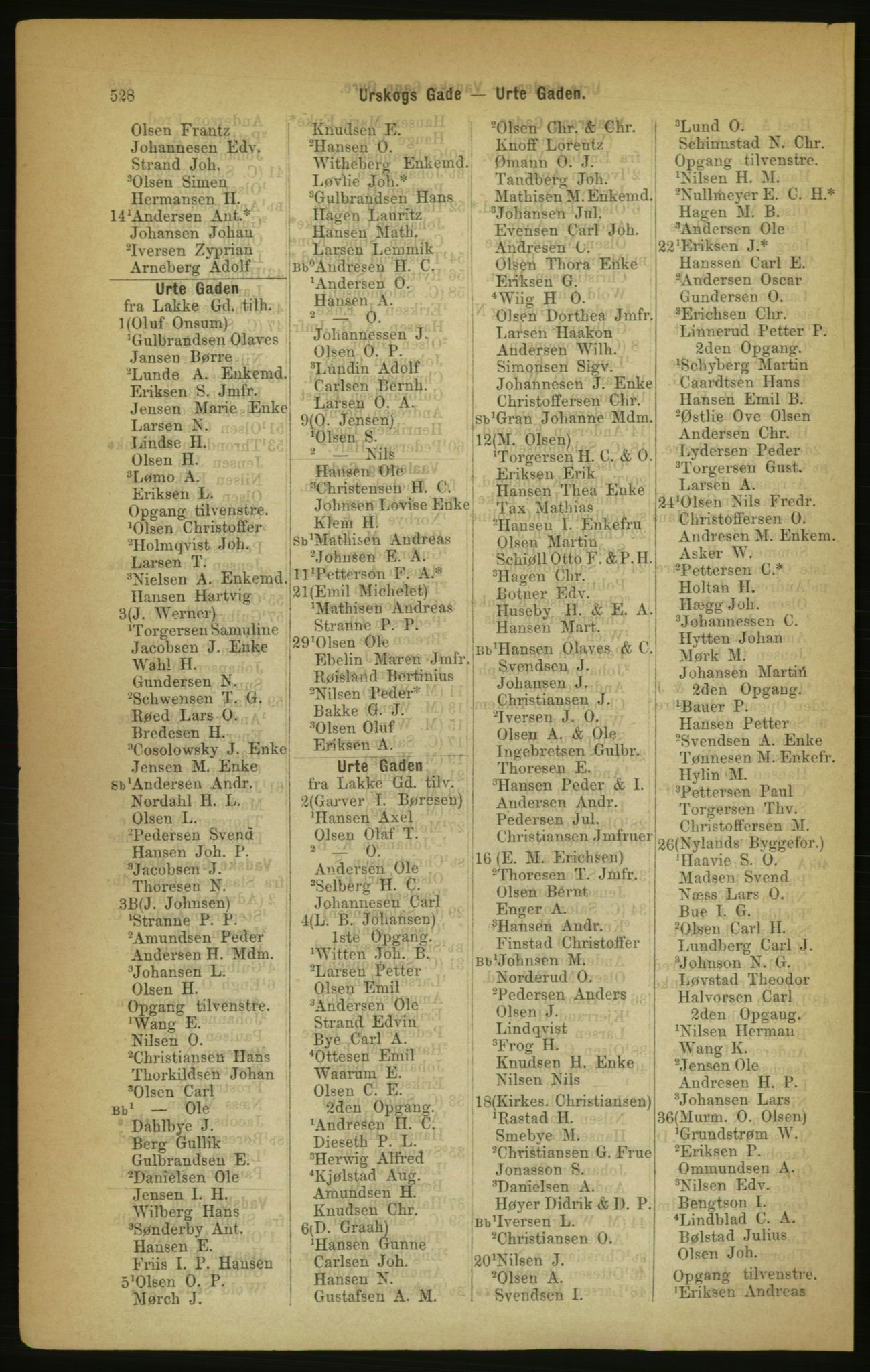 Kristiania/Oslo adressebok, PUBL/-, 1888, s. 528