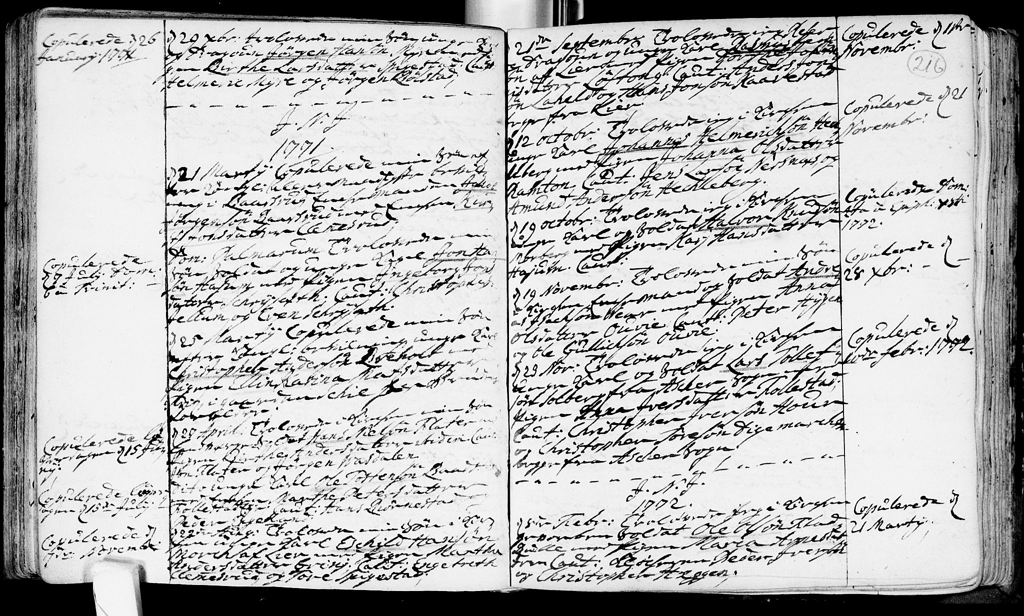 Røyken kirkebøker, SAKO/A-241/F/Fa/L0002: Ministerialbok nr. 2, 1731-1782, s. 216