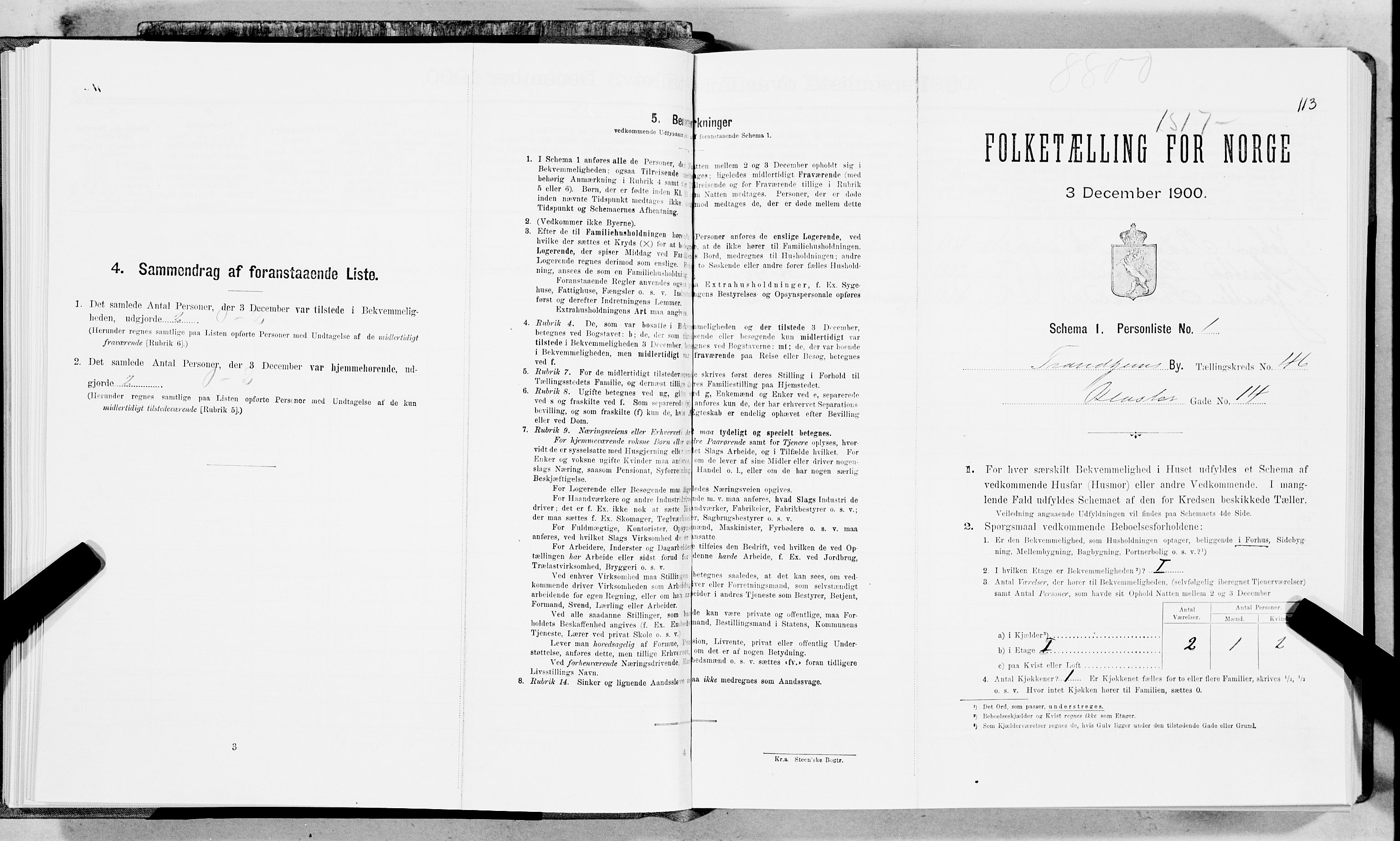 SAT, Folketelling 1900 for 1601 Trondheim kjøpstad, 1900, s. 7416