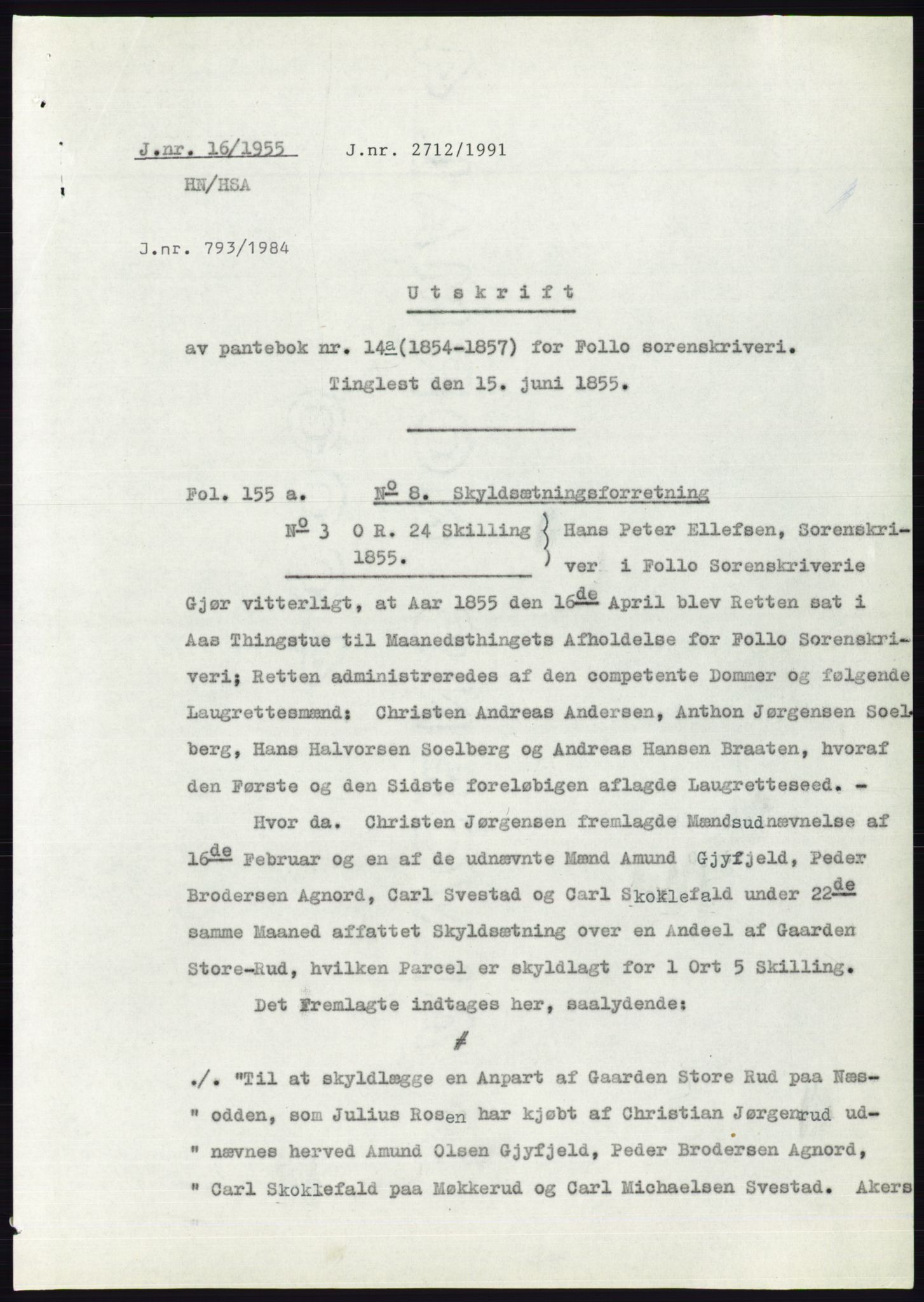 Statsarkivet i Oslo, SAO/A-10621/Z/Zd/L0002: Avskrifter, j.nr 5-691/1955, 1955, s. 32