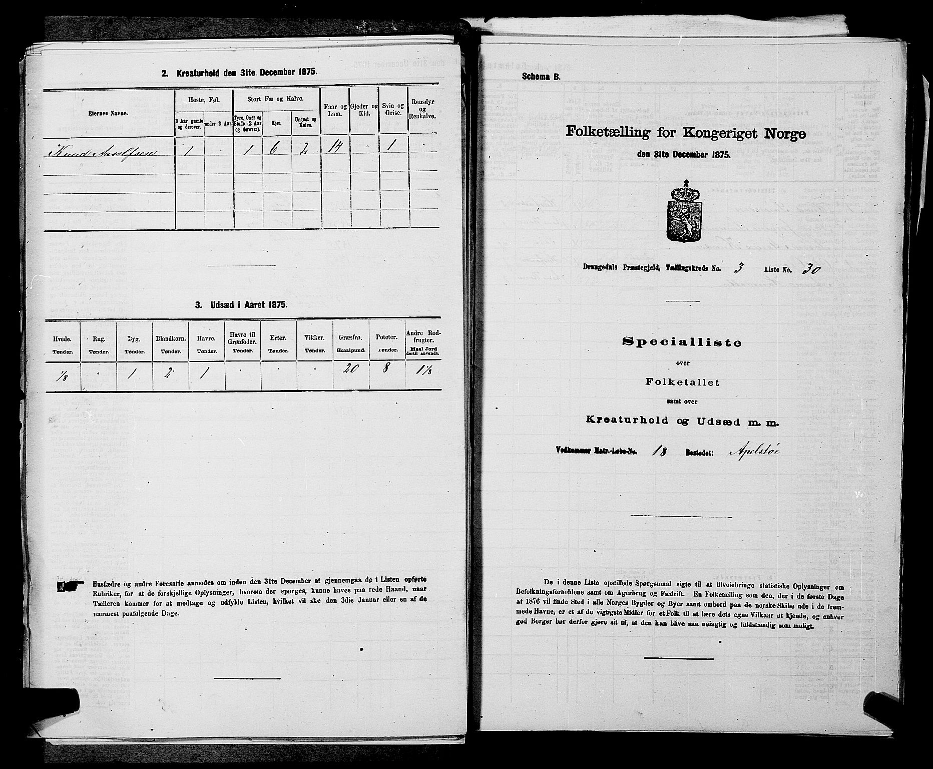 SAKO, Folketelling 1875 for 0817P Drangedal prestegjeld, 1875, s. 388