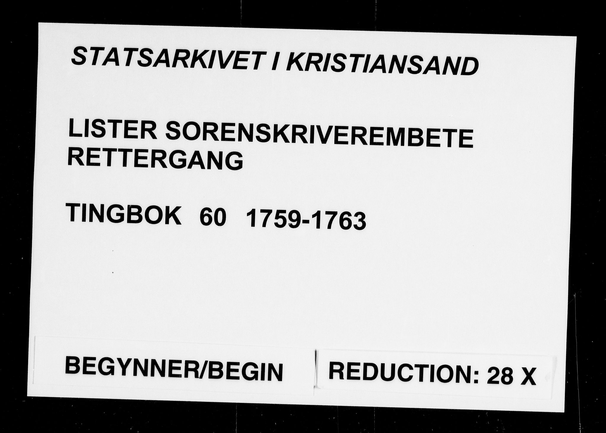 Lister sorenskriveri, SAK/1221-0003/F/Fa/L0060: Tingbok nr 60, 1759-1763