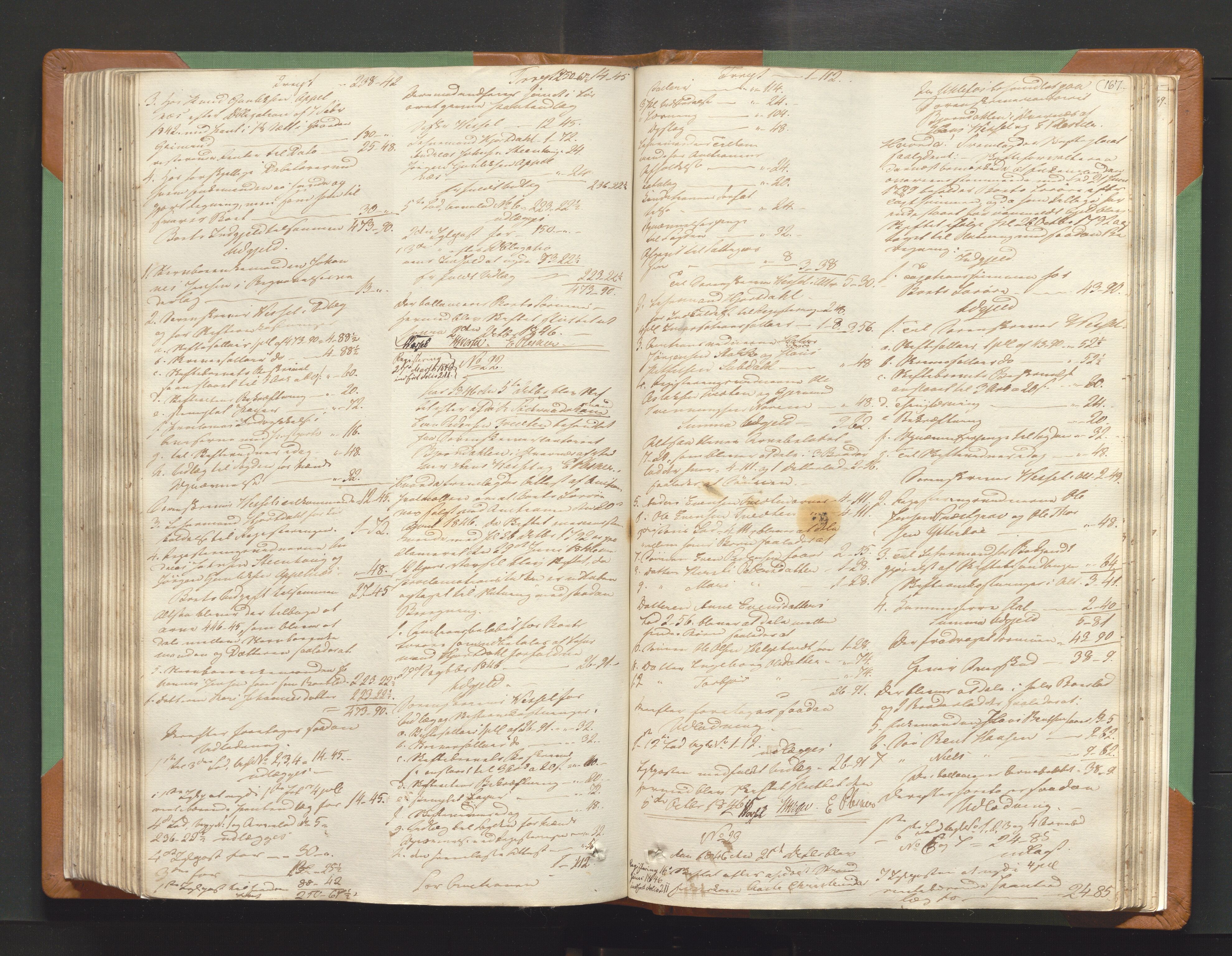 Nedre Telemark sorenskriveri, AV/SAKO-A-135/H/Hb/Hbe/L0001: Skifteutlodningsprotokoll, 1842-1857, s. 166b-167a