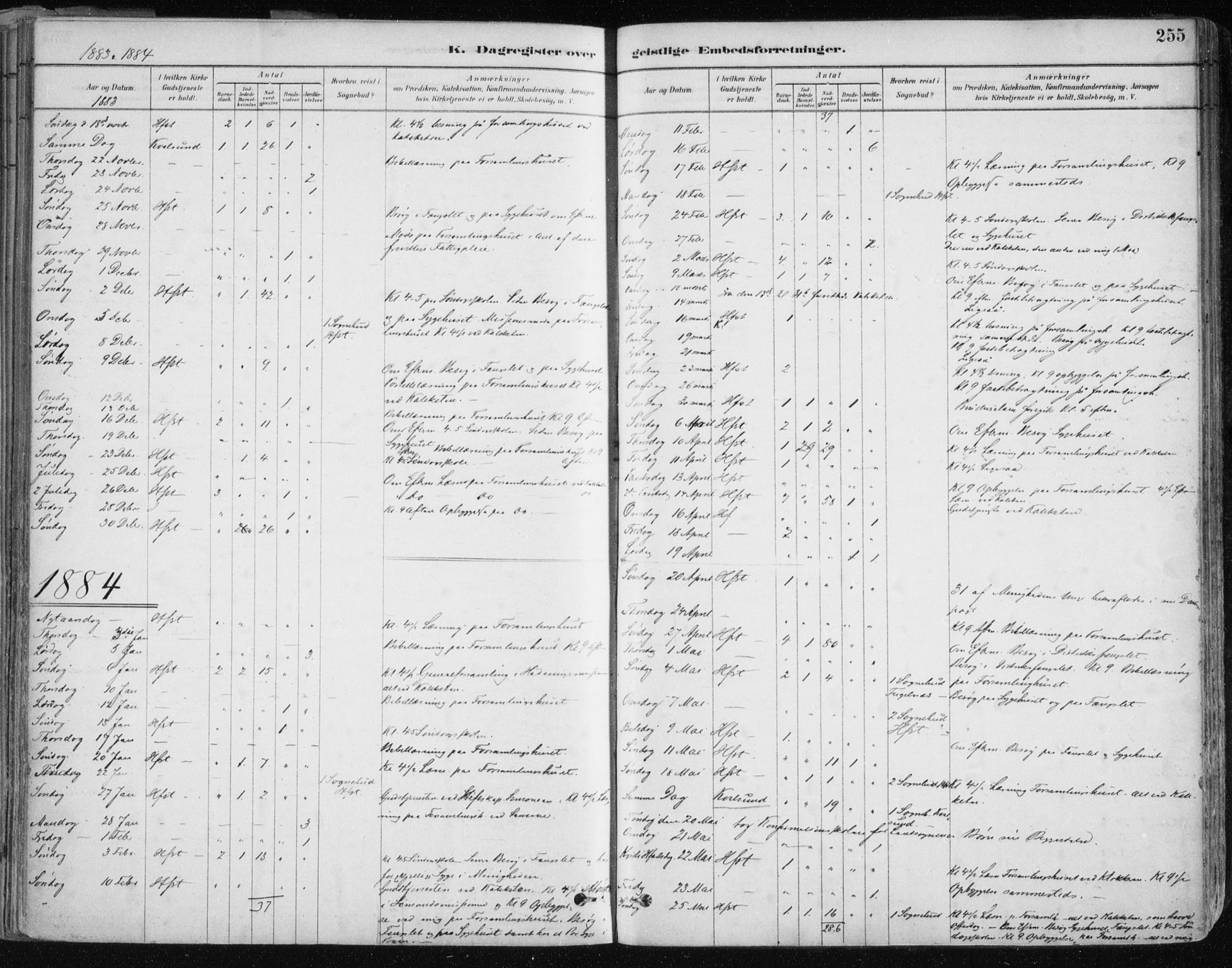 Hammerfest sokneprestkontor, SATØ/S-1347/H/Ha/L0008.kirke: Ministerialbok nr. 8, 1878-1889, s. 255