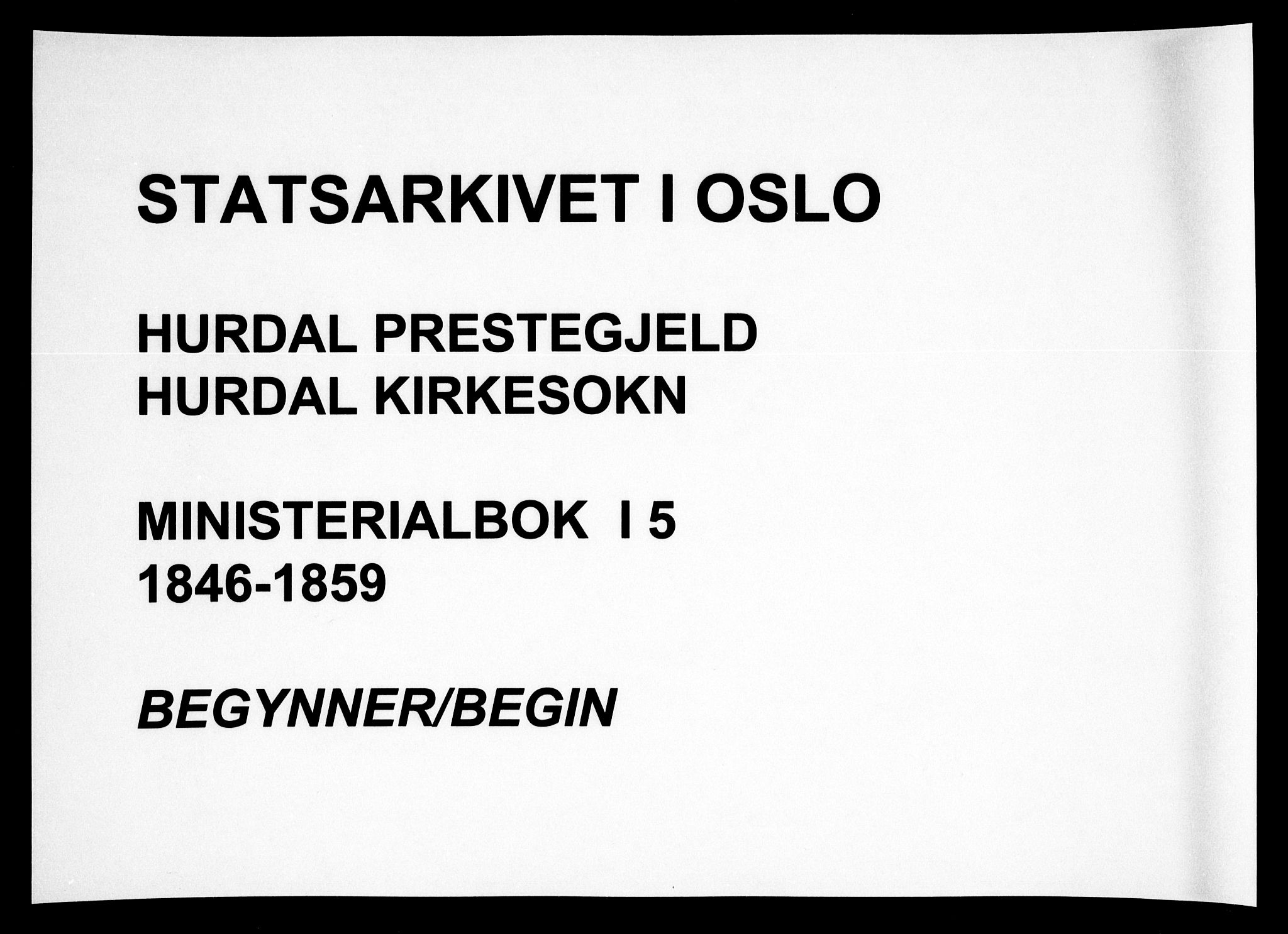 Hurdal prestekontor Kirkebøker, SAO/A-10889/F/Fa/L0005: Ministerialbok nr. I 5, 1846-1859