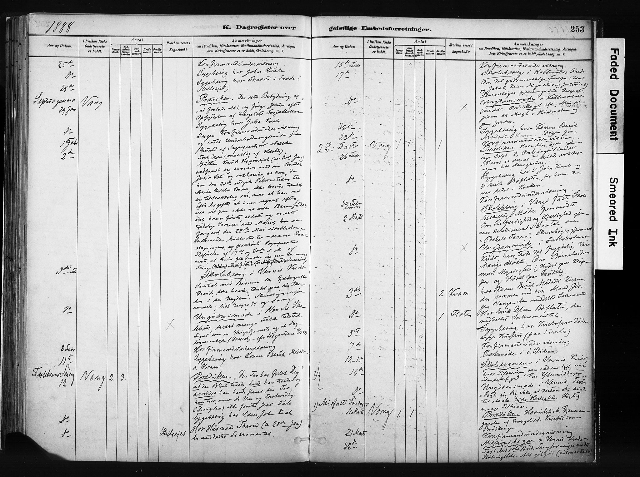 Vang prestekontor, Valdres, SAH/PREST-140/H/Ha/L0008: Ministerialbok nr. 8, 1882-1910, s. 253