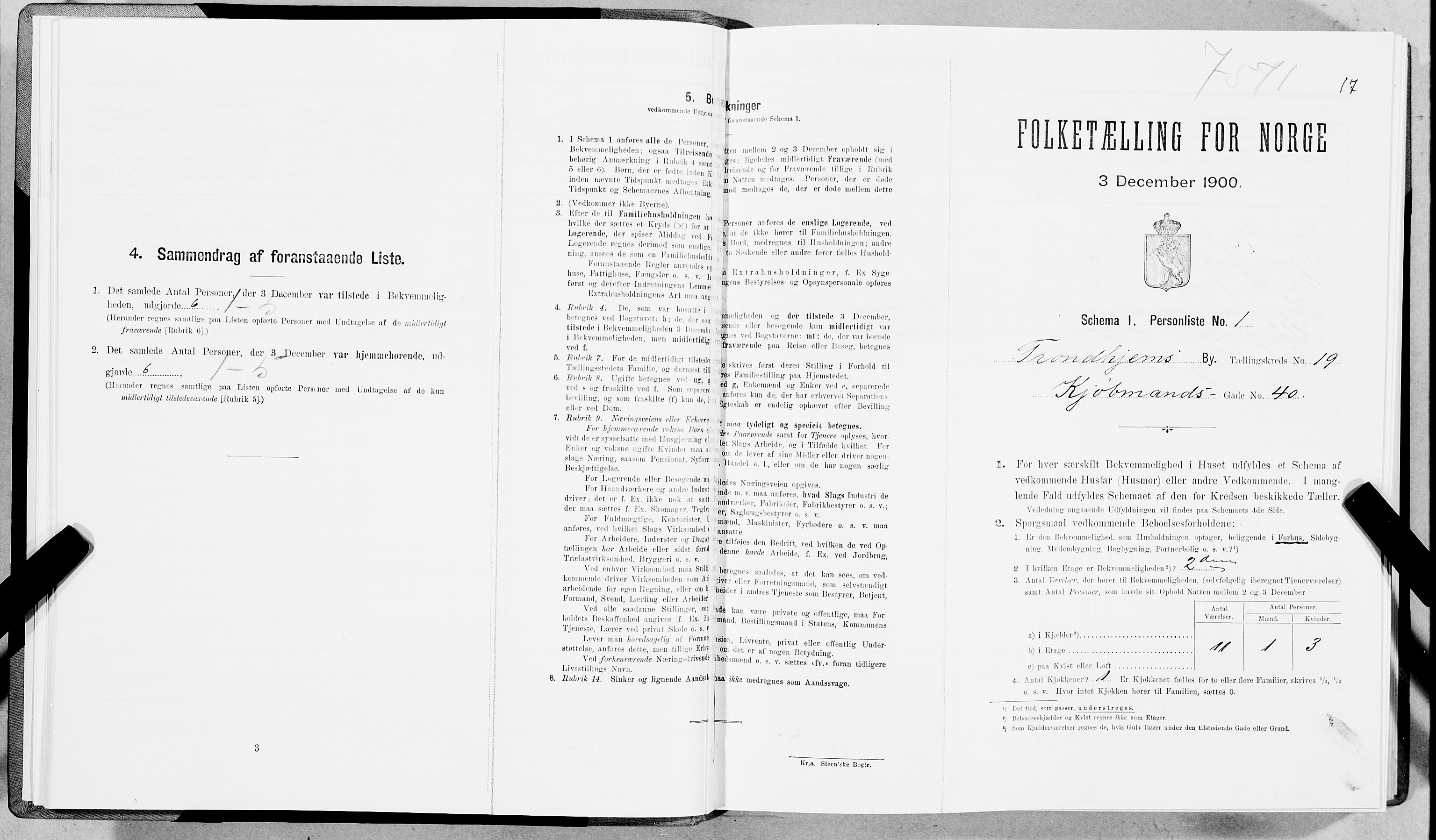 SAT, Folketelling 1900 for 1601 Trondheim kjøpstad, 1900, s. 3086