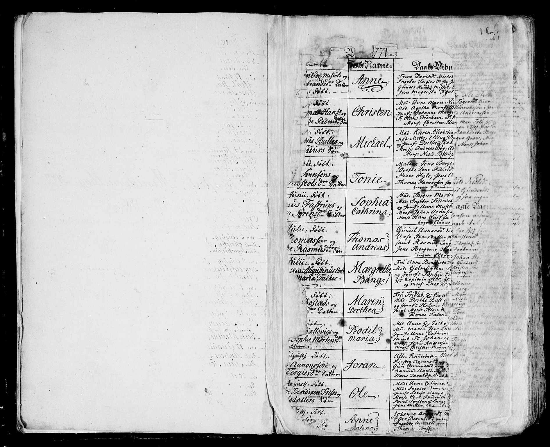 Arendal sokneprestkontor, Trefoldighet, AV/SAK-1111-0040/F/Fa/L0002: Ministerialbok nr. A 2, 1771-1815, s. 1b