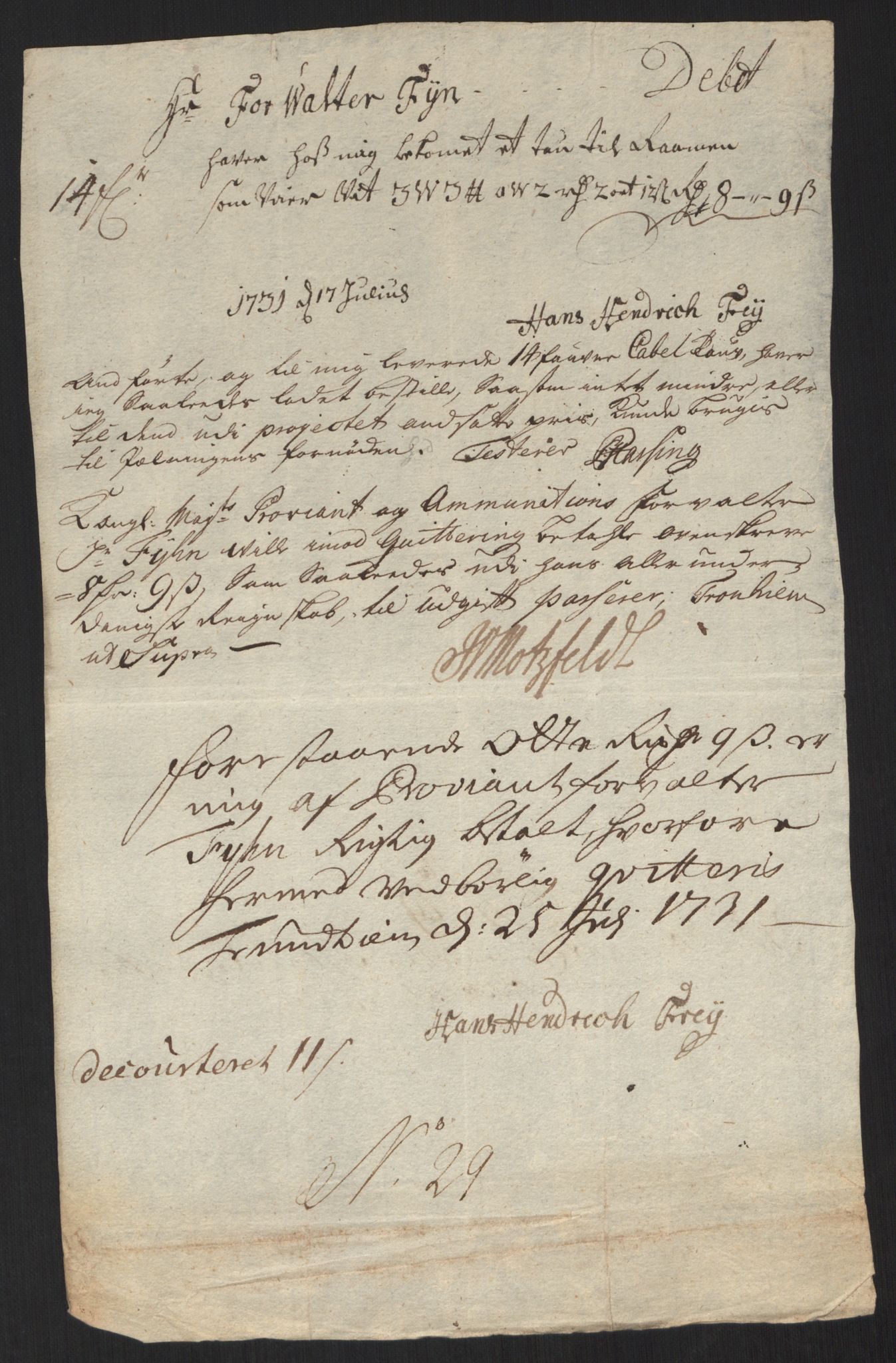 Rentekammeret inntil 1814, Reviderte regnskaper, Militære regnskaper, AV/RA-EA-4069/Rd/L0649: Trondheim festningsregnskaper, 1731