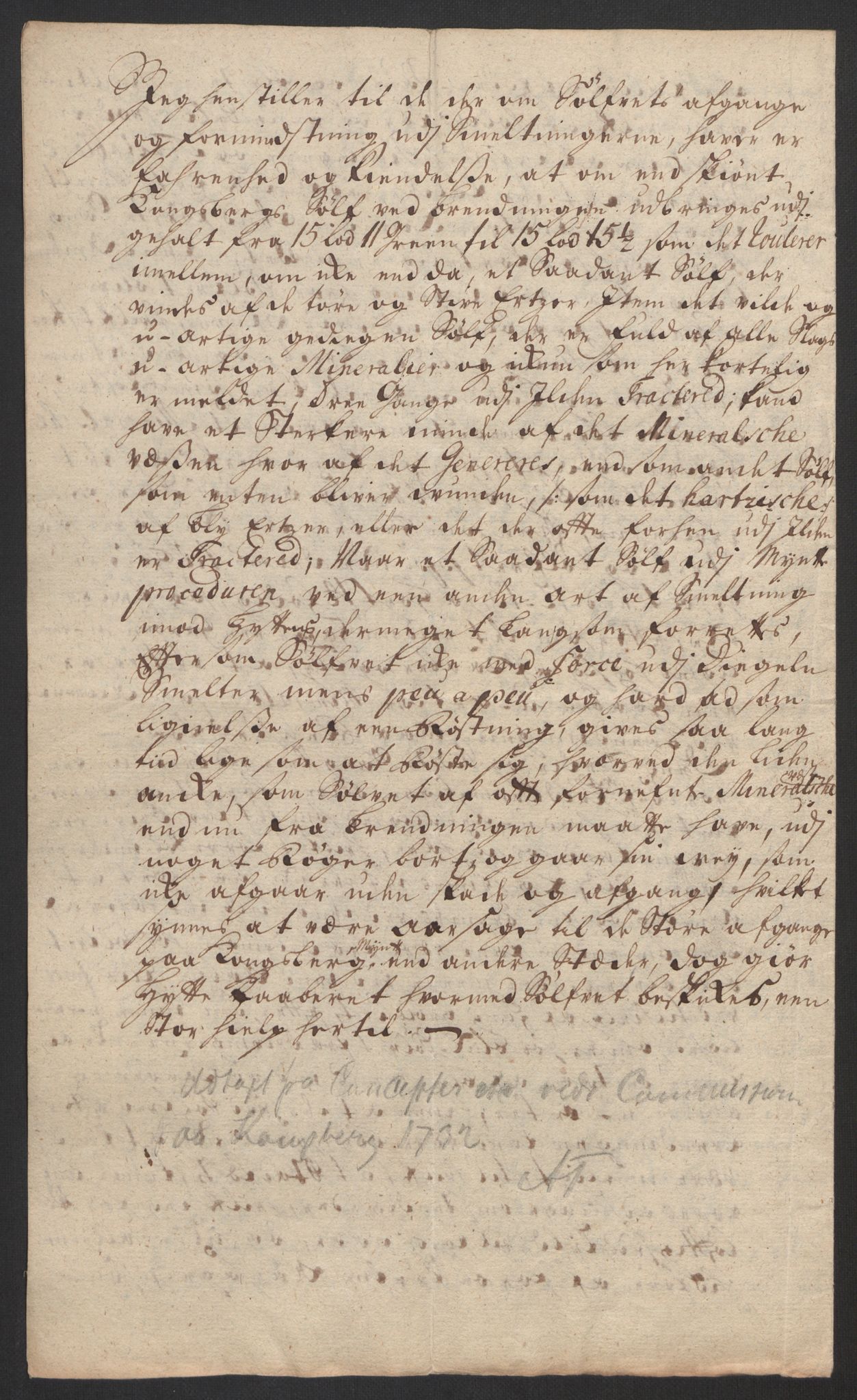 Rentekammeret inntil 1814, Realistisk ordnet avdeling, AV/RA-EA-4070/Oa/L0014: [Y17]: Forskjellige dokumenter om Kongsbergs mynt, 1723-1765, s. 74