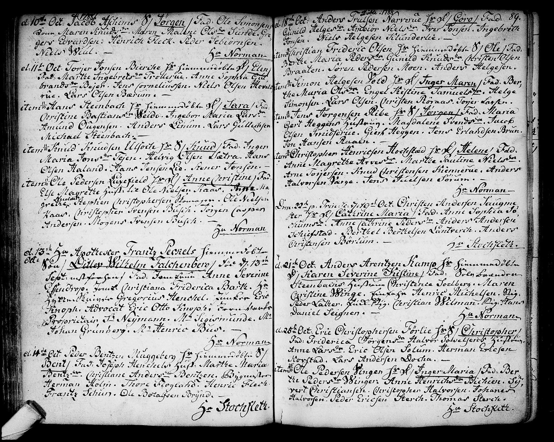 Kongsberg kirkebøker, SAKO/A-22/F/Fa/L0006: Ministerialbok nr. I 6, 1783-1797, s. 89
