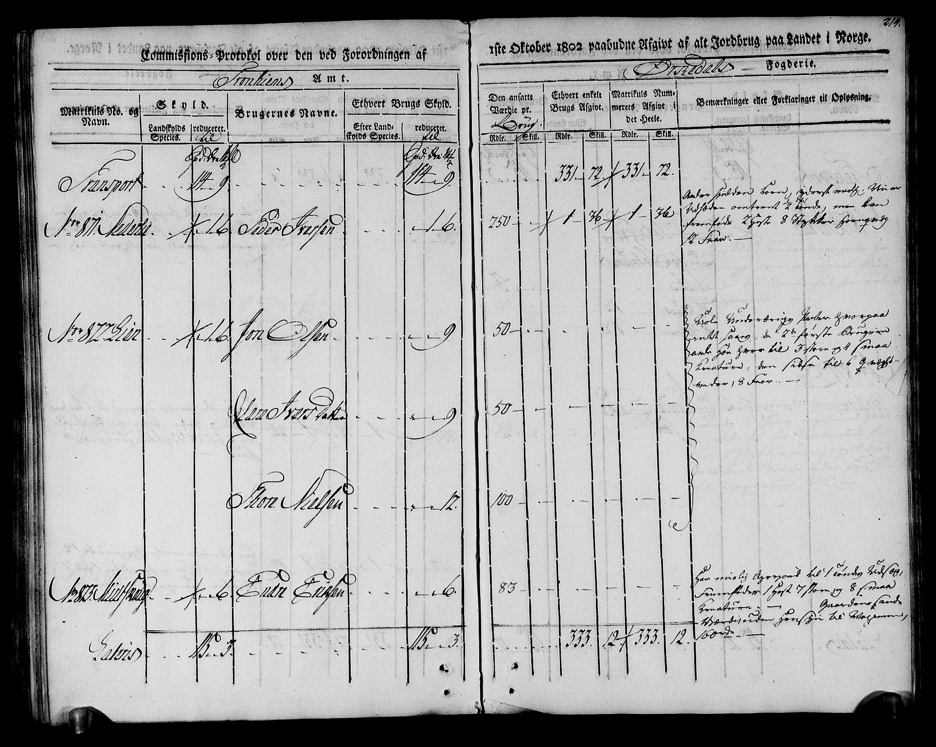 Rentekammeret inntil 1814, Realistisk ordnet avdeling, AV/RA-EA-4070/N/Ne/Nea/L0135: Orkdal og Gauldal fogderi. Kommisjonsprotokoll for Orkdalen, 1803, s. 214