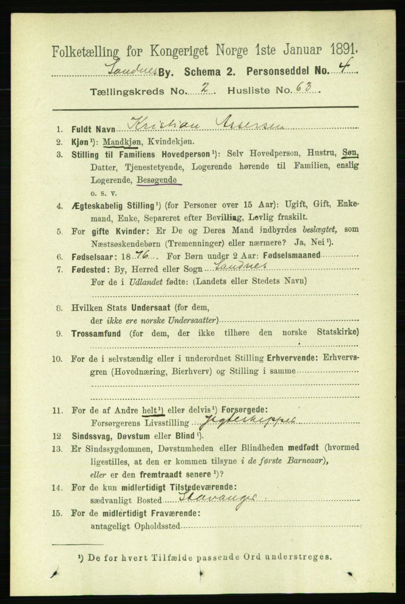 RA, Folketelling 1891 for 1102 Sandnes ladested, 1891, s. 1368