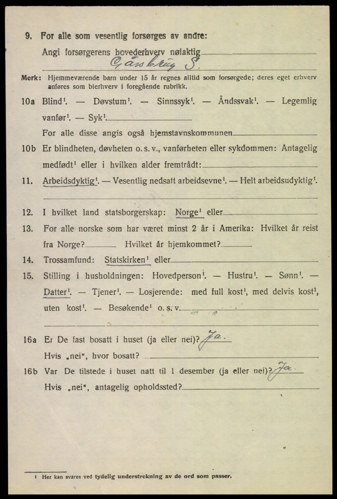 SAK, Folketelling 1920 for 1036 Fjotland herred, 1920, s. 2243