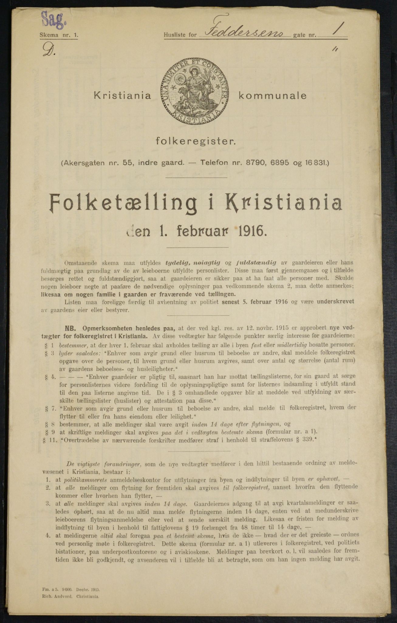 OBA, Kommunal folketelling 1.2.1916 for Kristiania, 1916, s. 24358