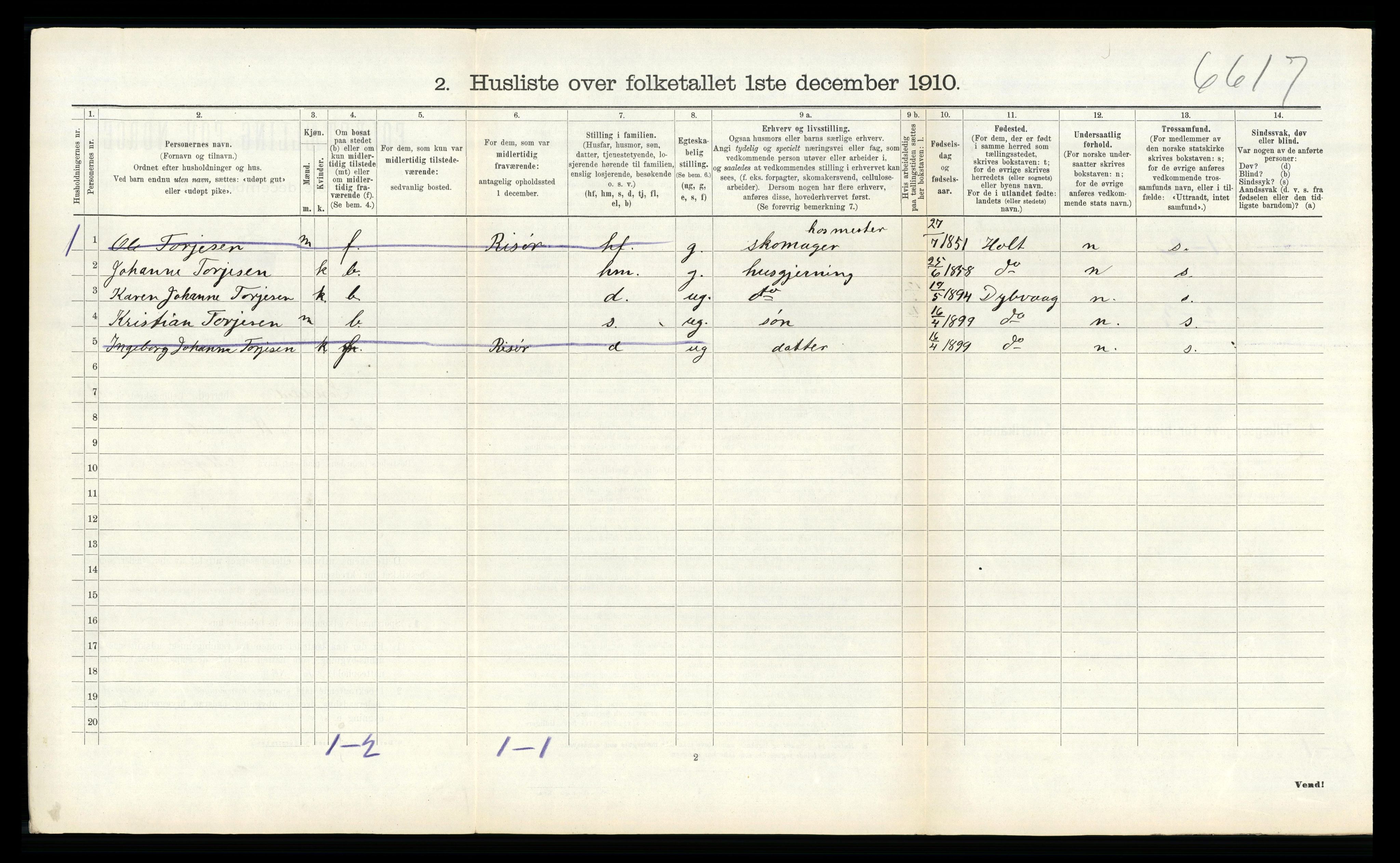 RA, Folketelling 1910 for 0913 Søndeled herred, 1910, s. 363