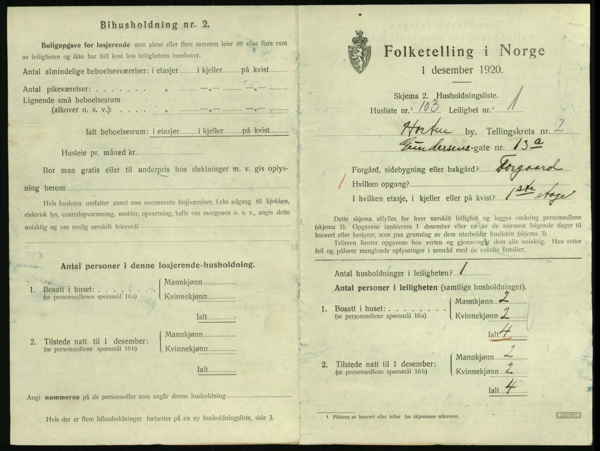 SAKO, Folketelling 1920 for 0703 Horten kjøpstad, 1920, s. 3721