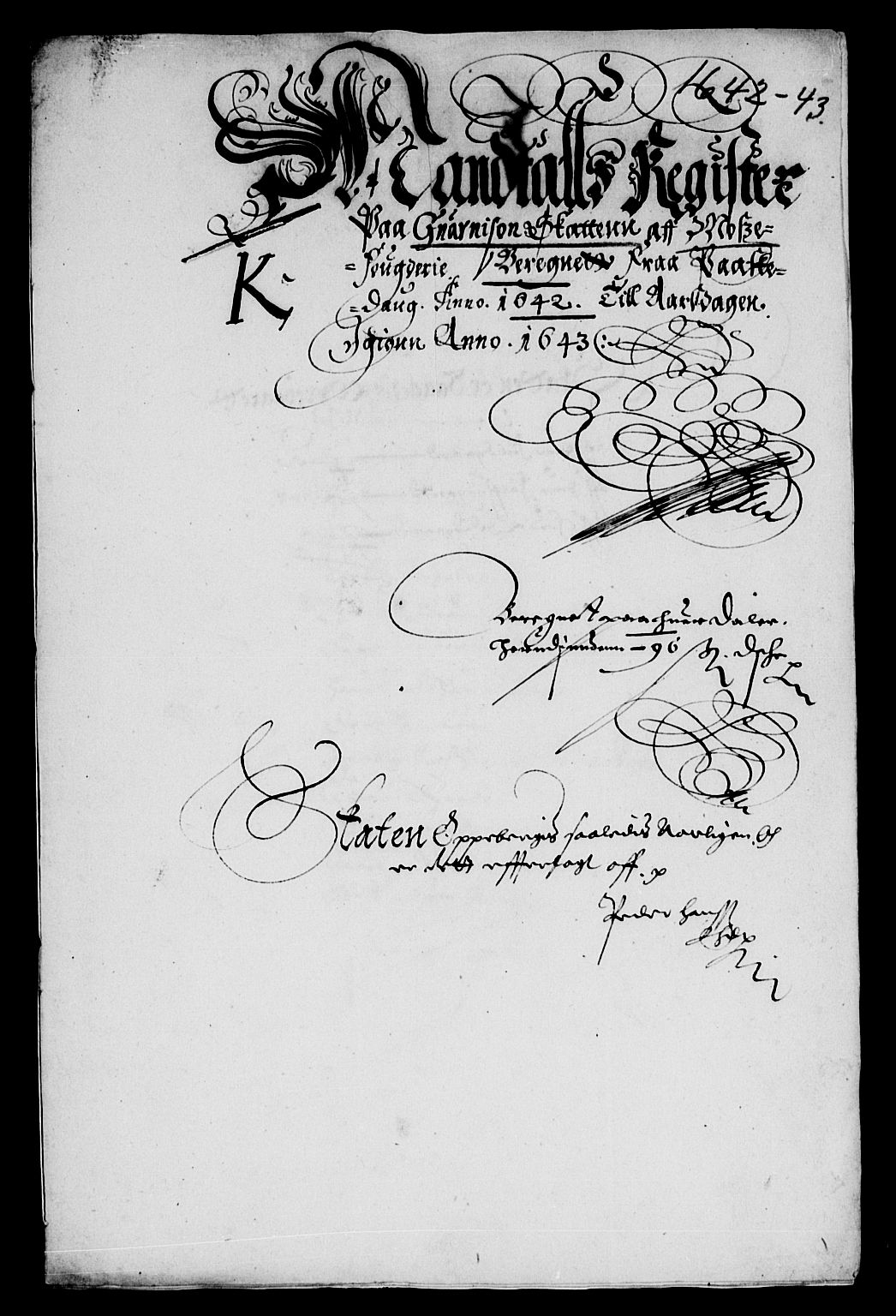 Rentekammeret inntil 1814, Reviderte regnskaper, Lensregnskaper, AV/RA-EA-5023/R/Rb/Rba/L0168: Akershus len, 1642-1643