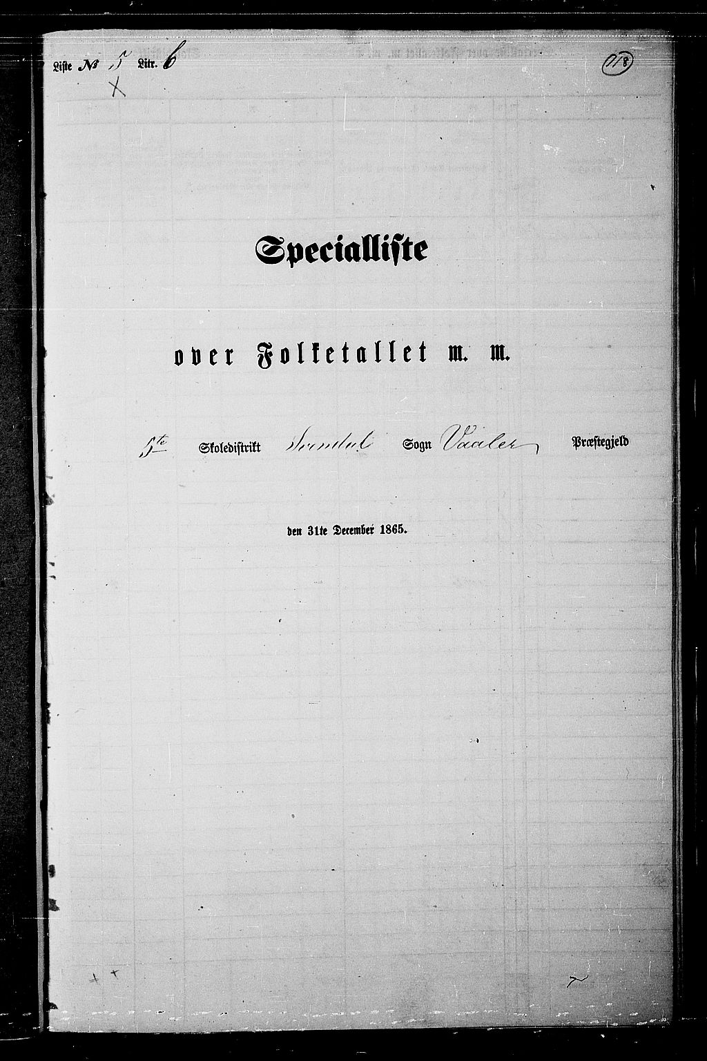 RA, Folketelling 1865 for 0137P Våler prestegjeld, 1865, s. 104