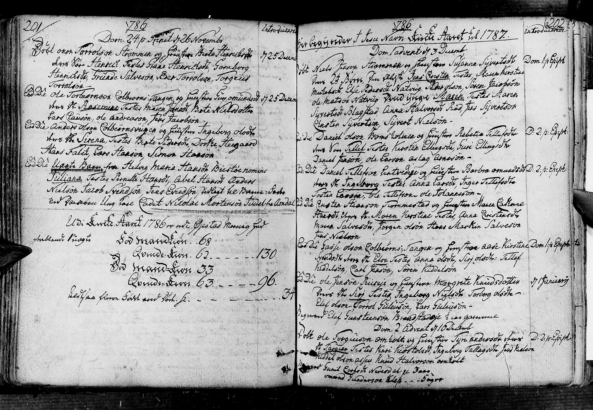 Øyestad sokneprestkontor, AV/SAK-1111-0049/F/Fa/L0008: Ministerialbok nr. A 8, 1777-1804, s. 201-202