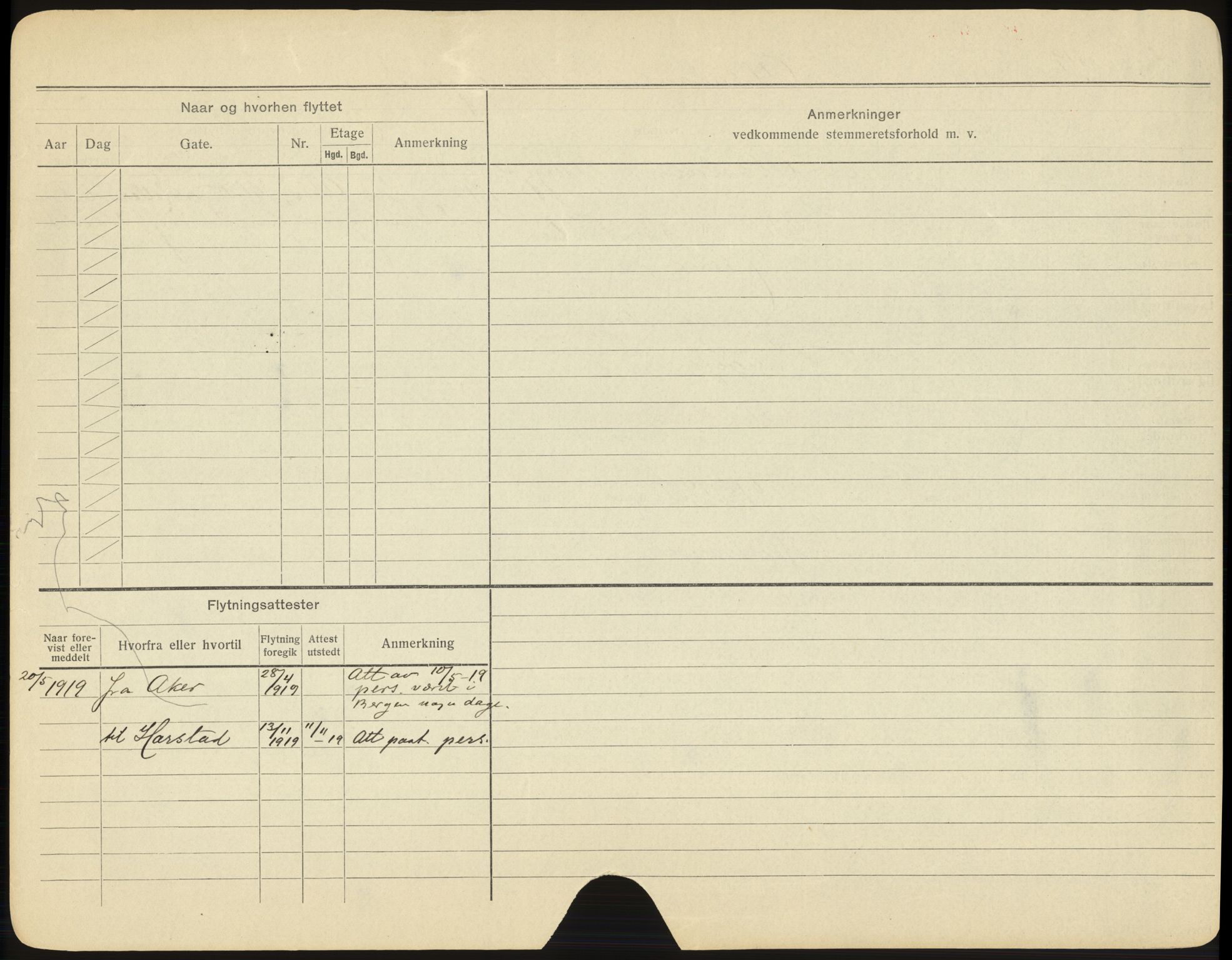 Trondheim folkeregister, AV/SAT-A-1608/1/F/Fb/L0005: Utflyttede A - H, 1919