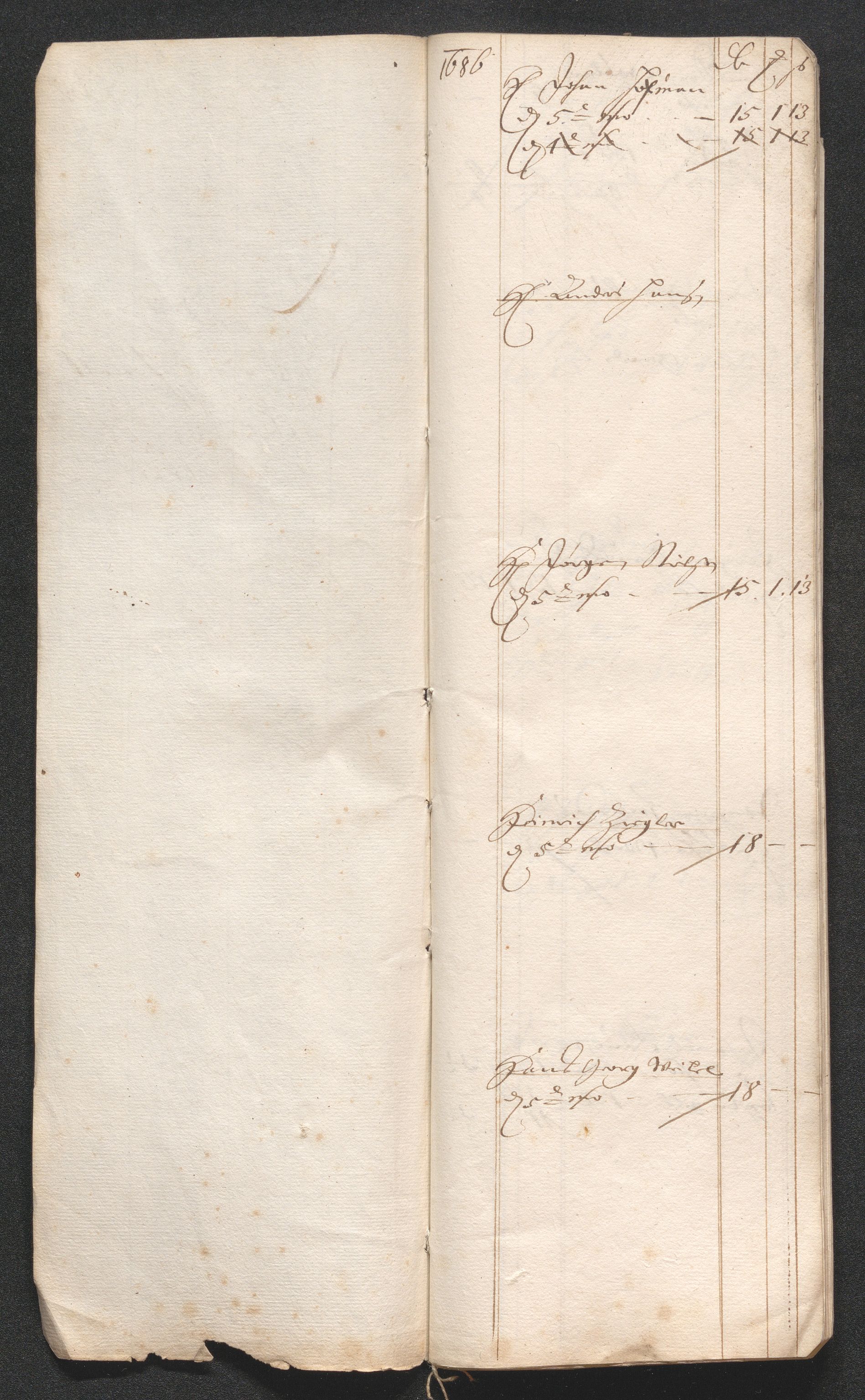 Kongsberg Sølvverk 1623-1816, SAKO/EA-3135/001/D/Dc/Dcd/L0059: Utgiftsregnskap for gruver m.m., 1685-1686, s. 417