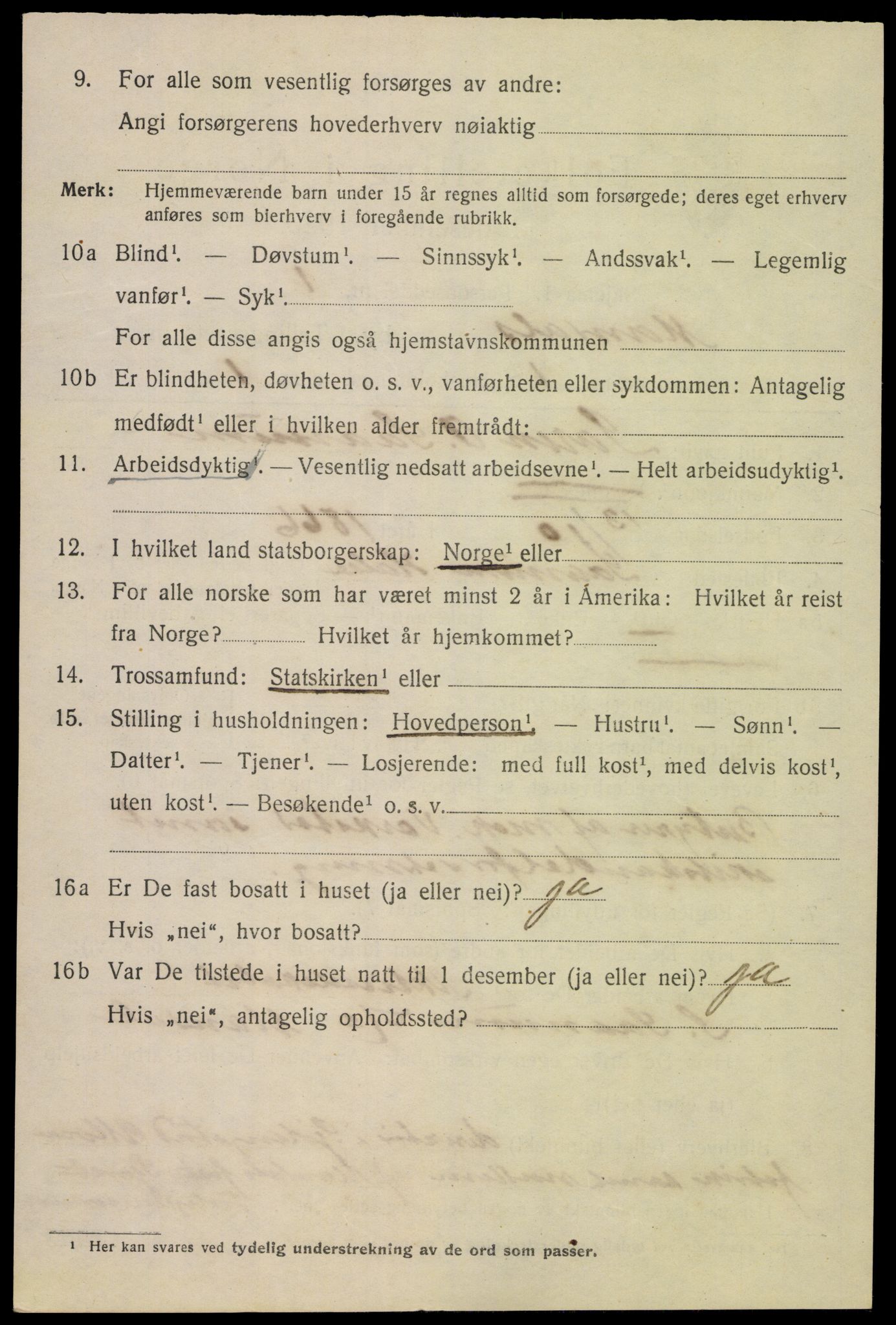 SAK, Folketelling 1920 for 1002 Mandal ladested, 1920, s. 4086