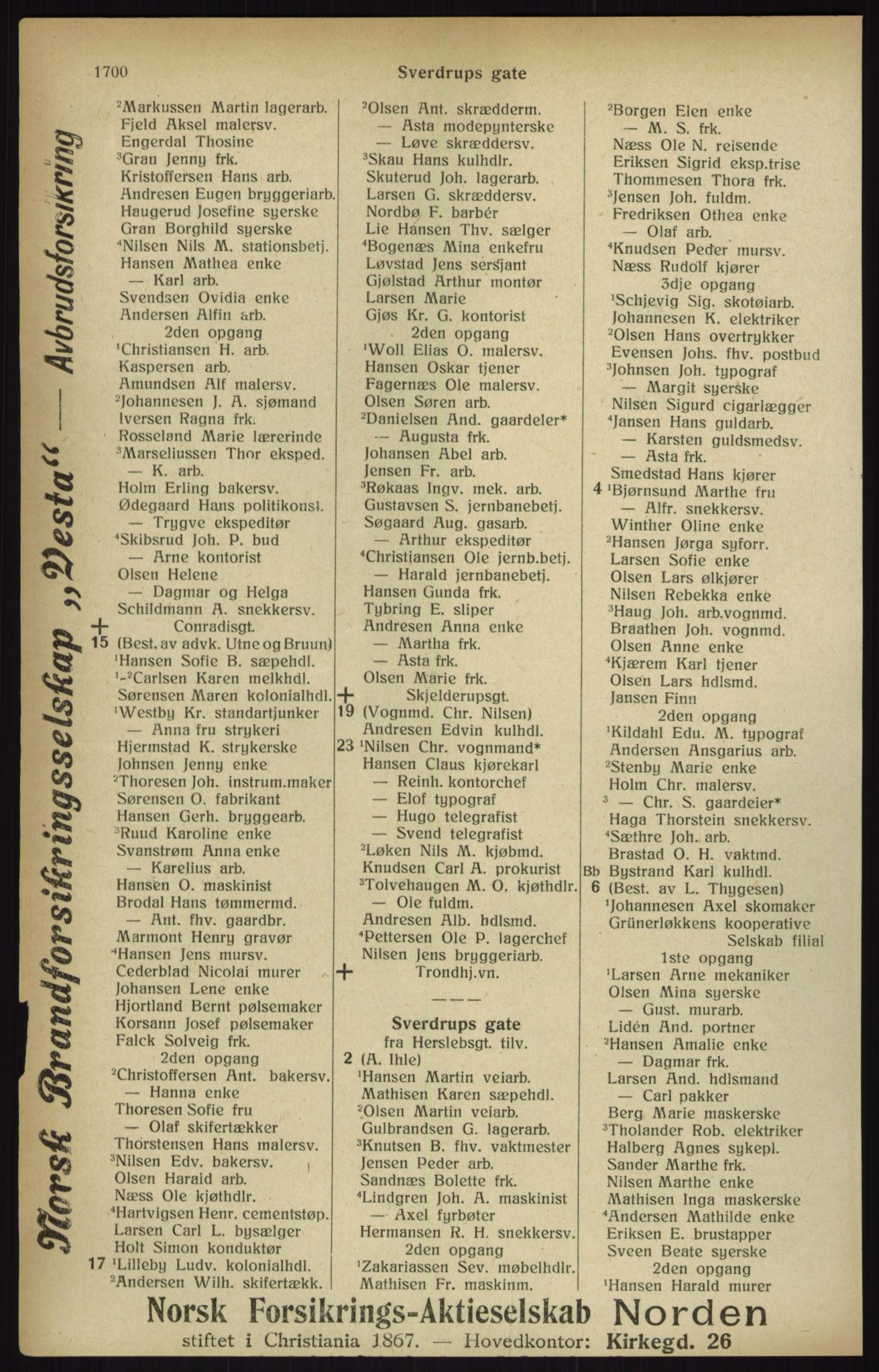 Kristiania/Oslo adressebok, PUBL/-, 1916, s. 1700