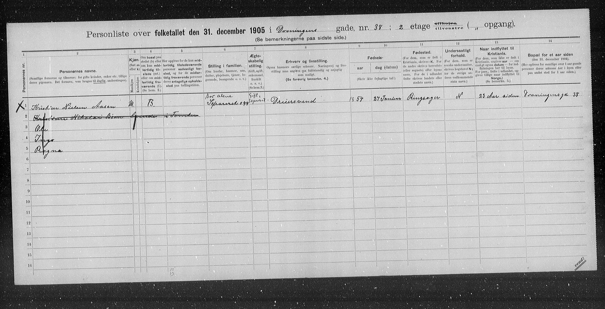 OBA, Kommunal folketelling 31.12.1905 for Kristiania kjøpstad, 1905, s. 9077