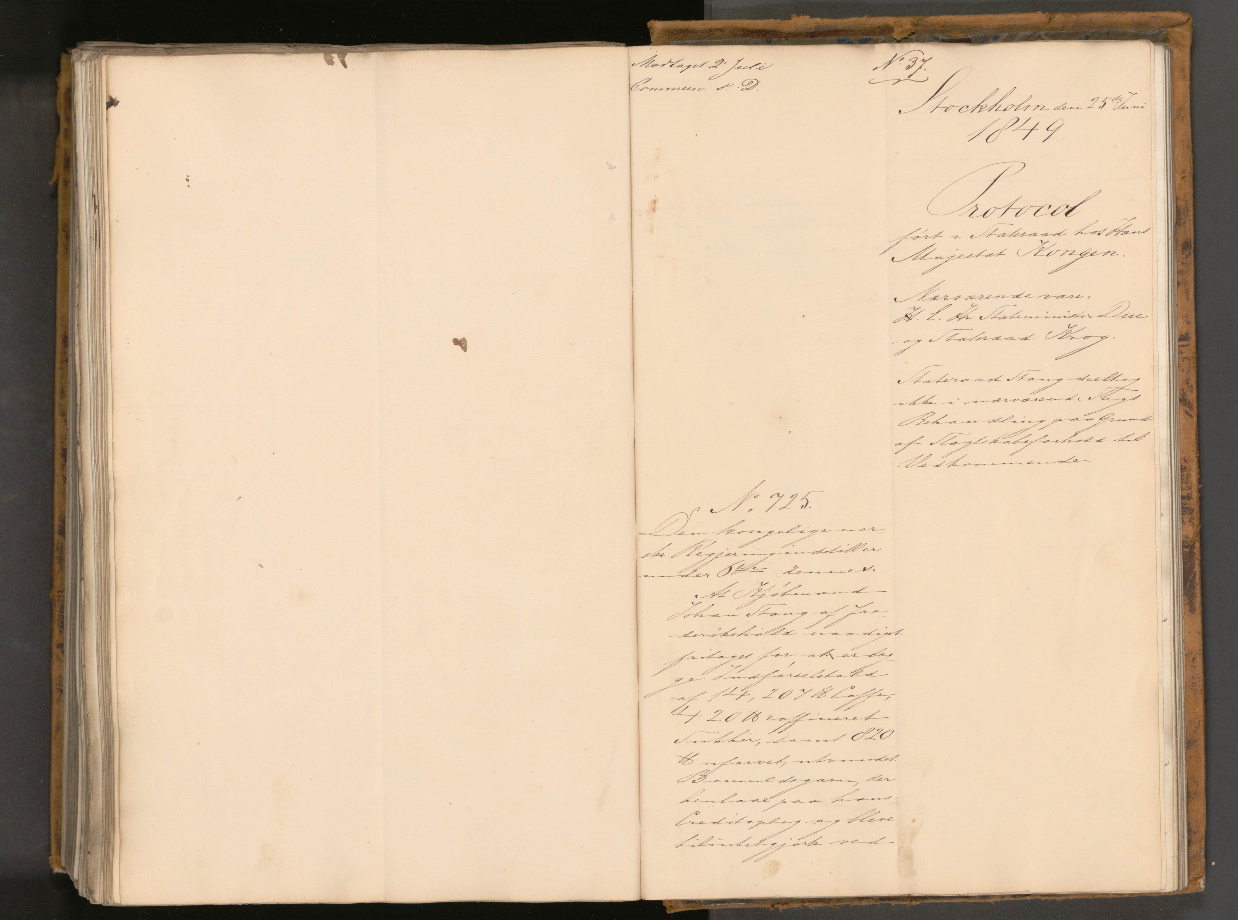 Statsrådssekretariatet, AV/RA-S-1001/A/Ab/L0069: Kgl. res. nr. 1-725, 1. halvår, 1849