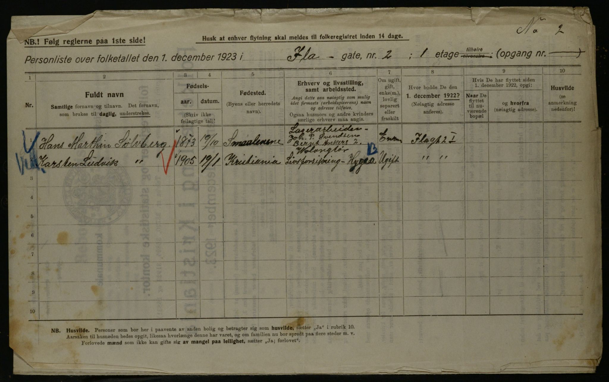 OBA, Kommunal folketelling 1.12.1923 for Kristiania, 1923, s. 48352