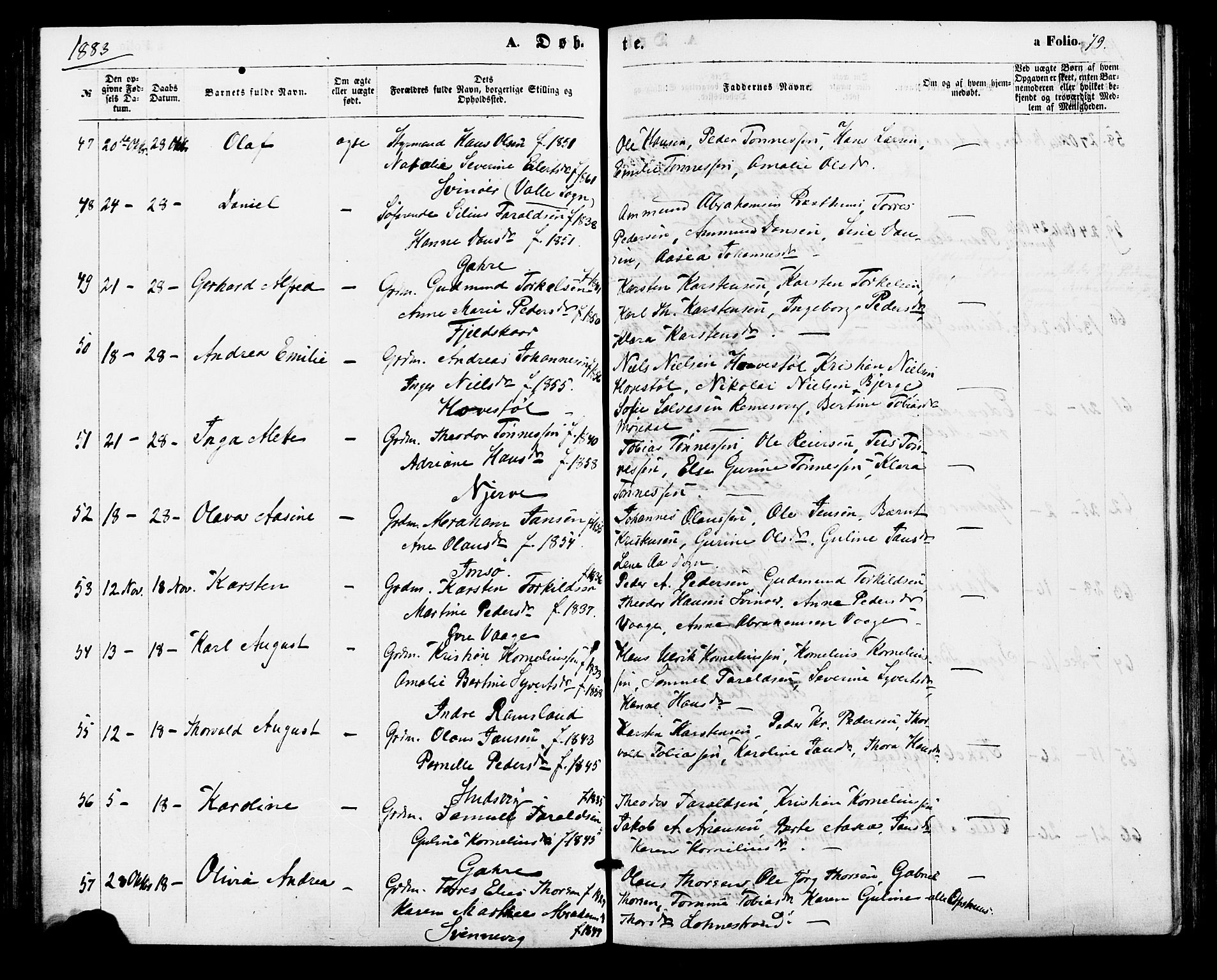 Sør-Audnedal sokneprestkontor, AV/SAK-1111-0039/F/Fa/Faa/L0003: Ministerialbok nr. A 3, 1868-1883, s. 79
