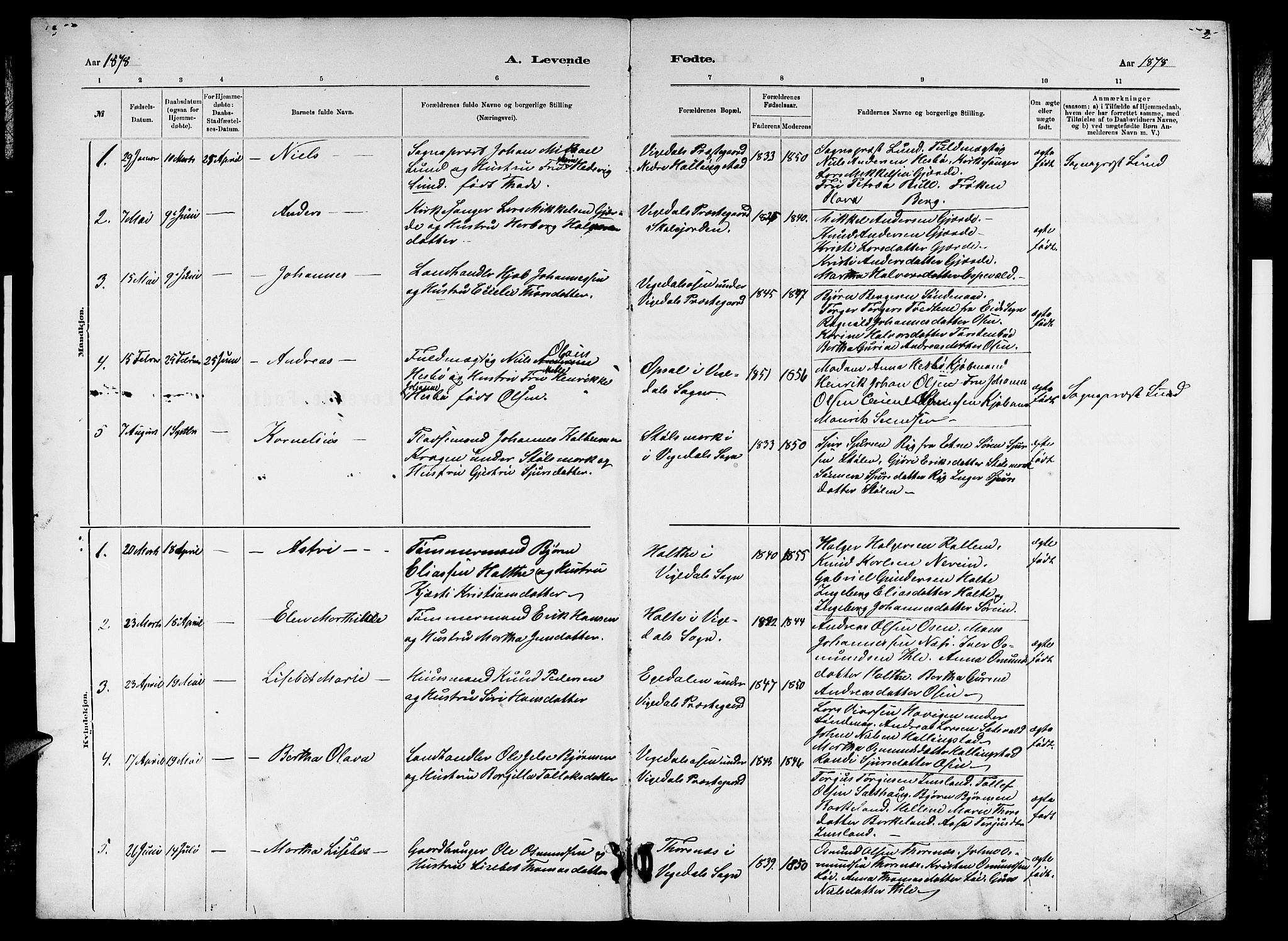 Vikedal sokneprestkontor, AV/SAST-A-101840/01/V: Klokkerbok nr. B 5, 1878-1888, s. 2