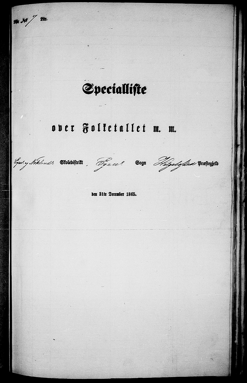 RA, Folketelling 1865 for 1034P Hægebostad prestegjeld, 1865, s. 82