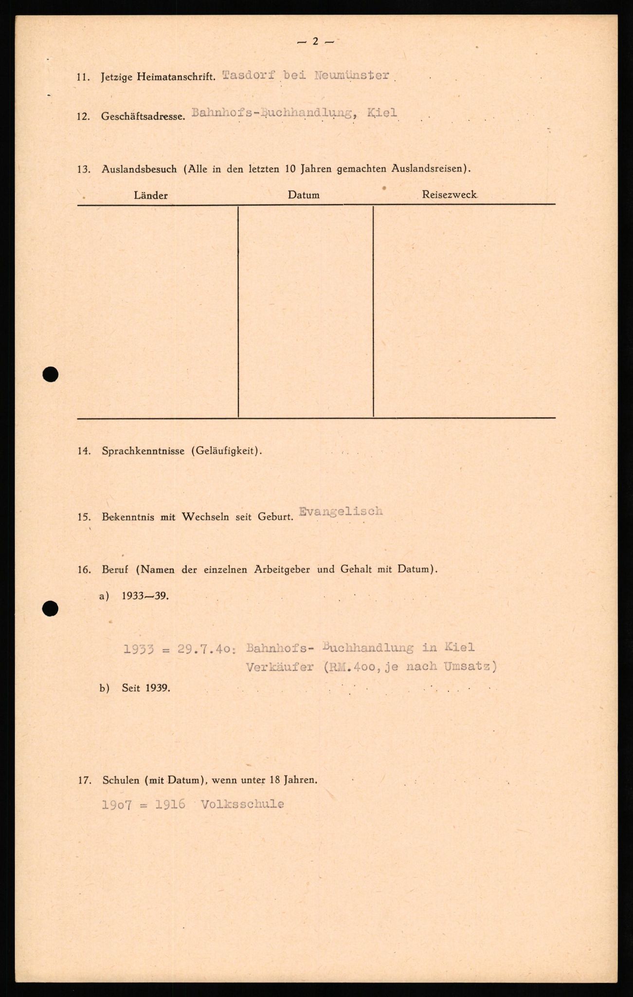 Forsvaret, Forsvarets overkommando II, AV/RA-RAFA-3915/D/Db/L0026: CI Questionaires. Tyske okkupasjonsstyrker i Norge. Tyskere., 1945-1946, s. 309