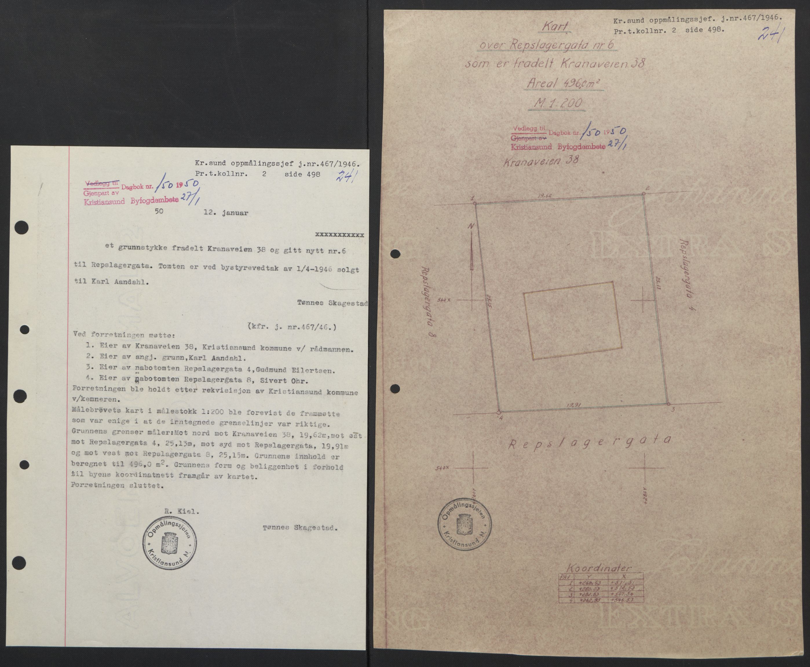 Kristiansund byfogd, SAT/A-4587/A/27: Pantebok nr. 42, 1947-1950, Dagboknr: 150/1950