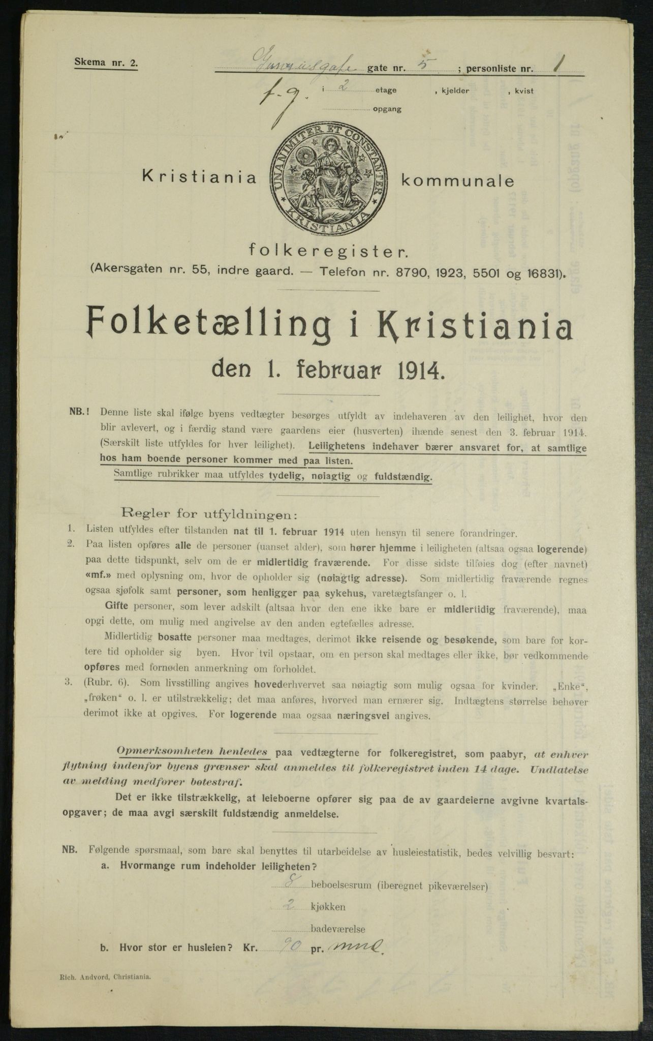 OBA, Kommunal folketelling 1.2.1914 for Kristiania, 1914, s. 5211