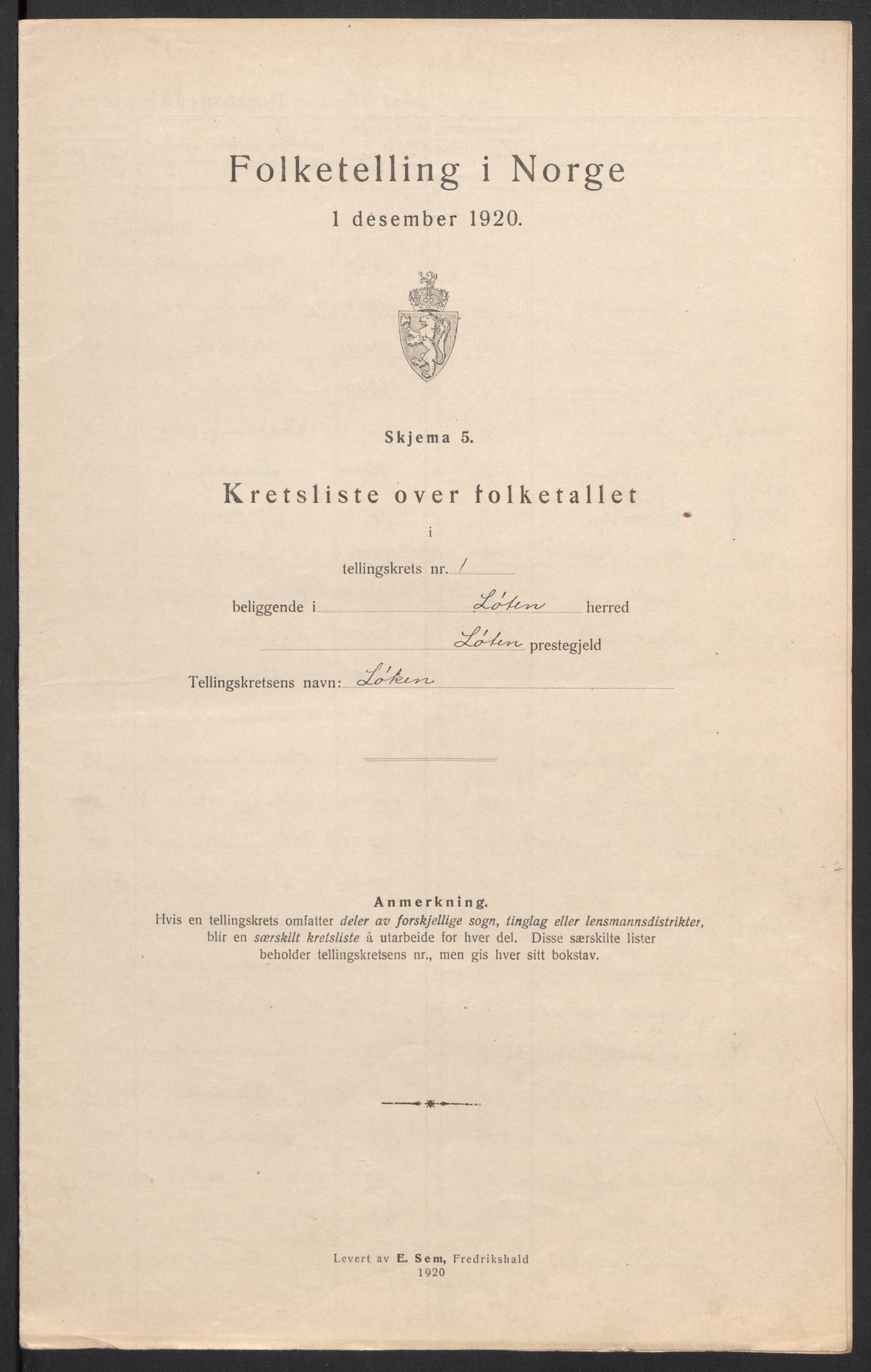 SAH, Folketelling 1920 for 0415 Løten herred, 1920, s. 13