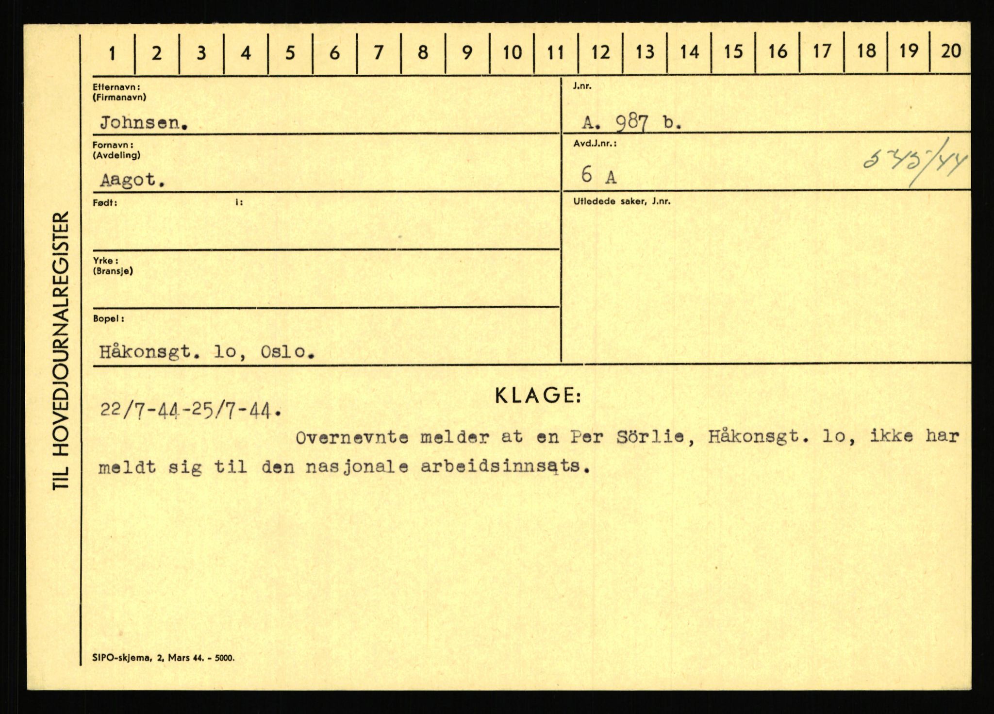 Statspolitiet - Hovedkontoret / Osloavdelingen, AV/RA-S-1329/C/Ca/L0008: Johan(nes)sen - Knoph, 1943-1945, s. 1851