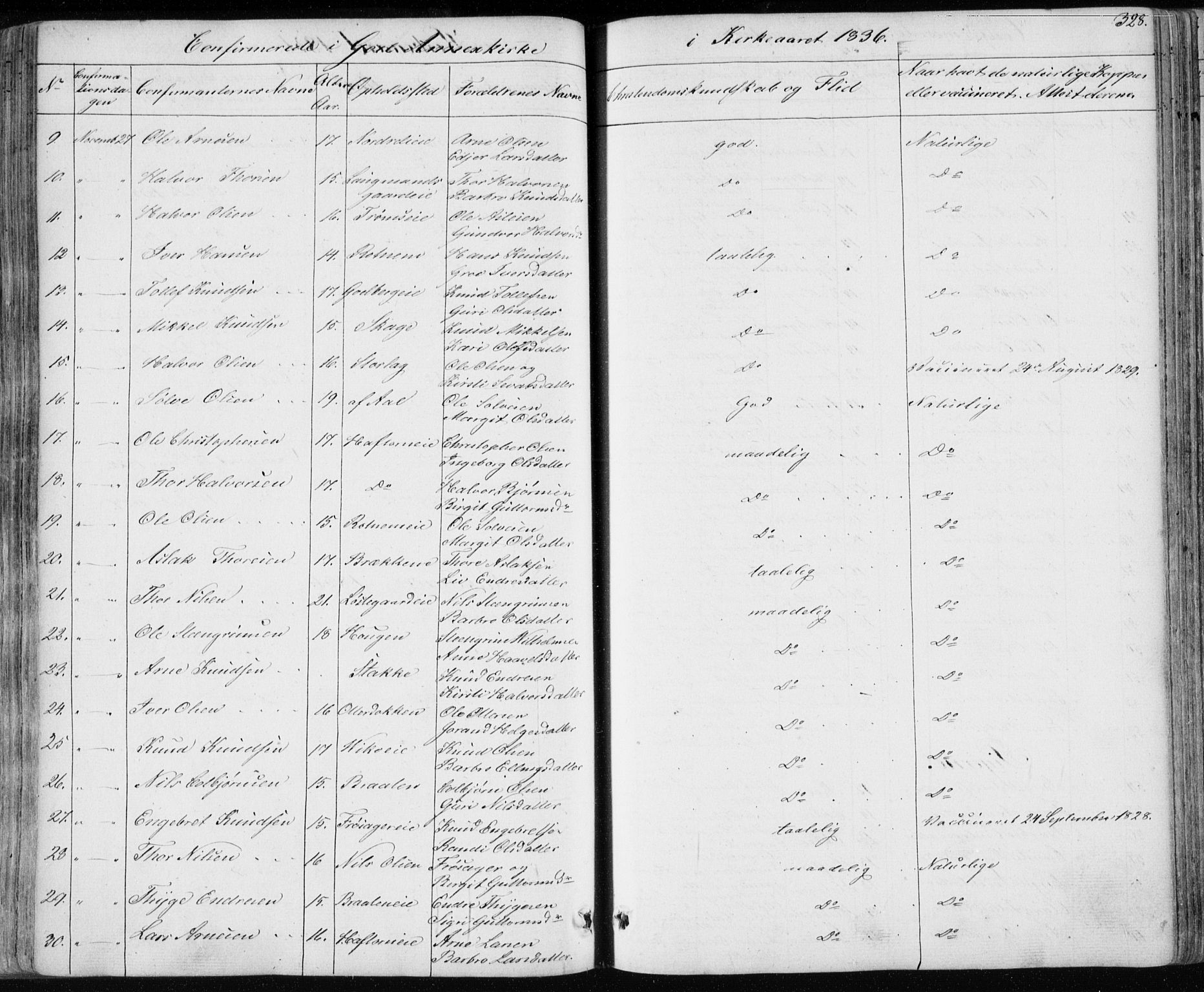 Nes kirkebøker, AV/SAKO-A-236/F/Fa/L0009: Ministerialbok nr. 9, 1834-1863, s. 328